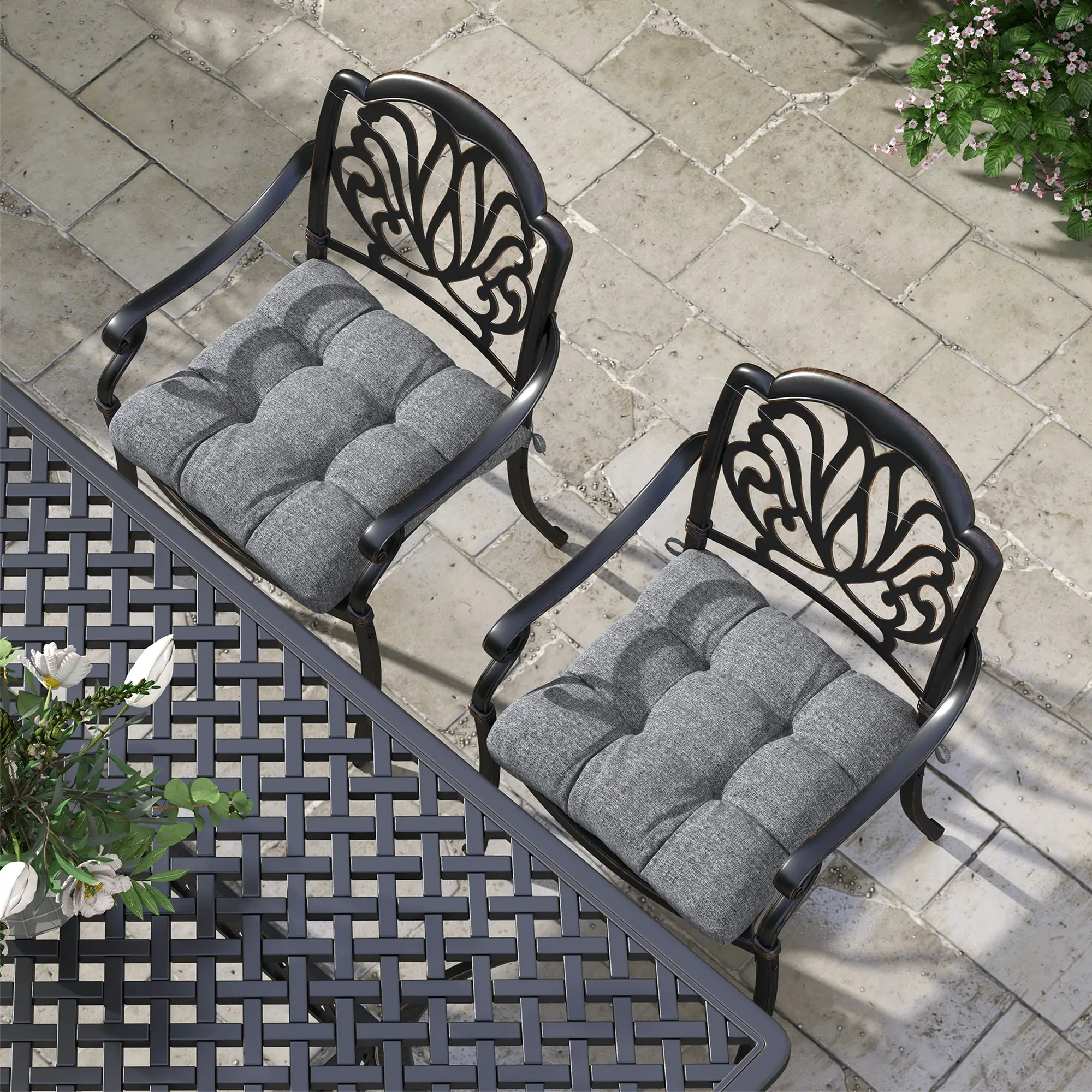 4-Piece Patio Chair Cushion Set, Indoor Outdoor Replacement Pillows - Image 9