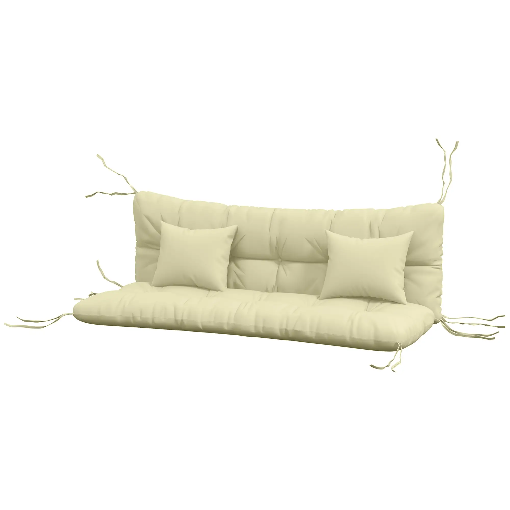 4-Piece Patio Chair Cushion Set, with Ties, Cream White