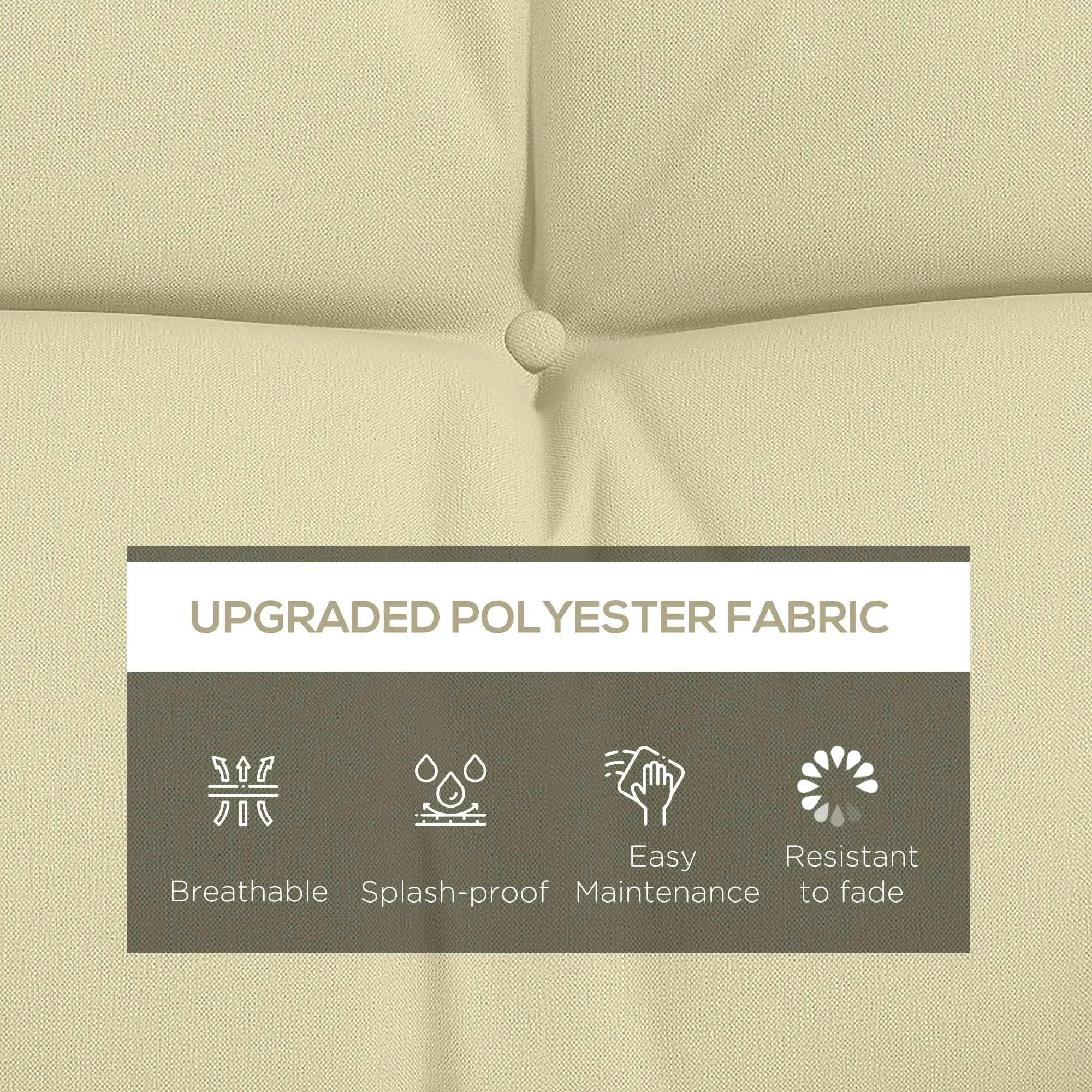 4-Piece Patio Chair Cushion Set, with Ties, Cream White - Image 4