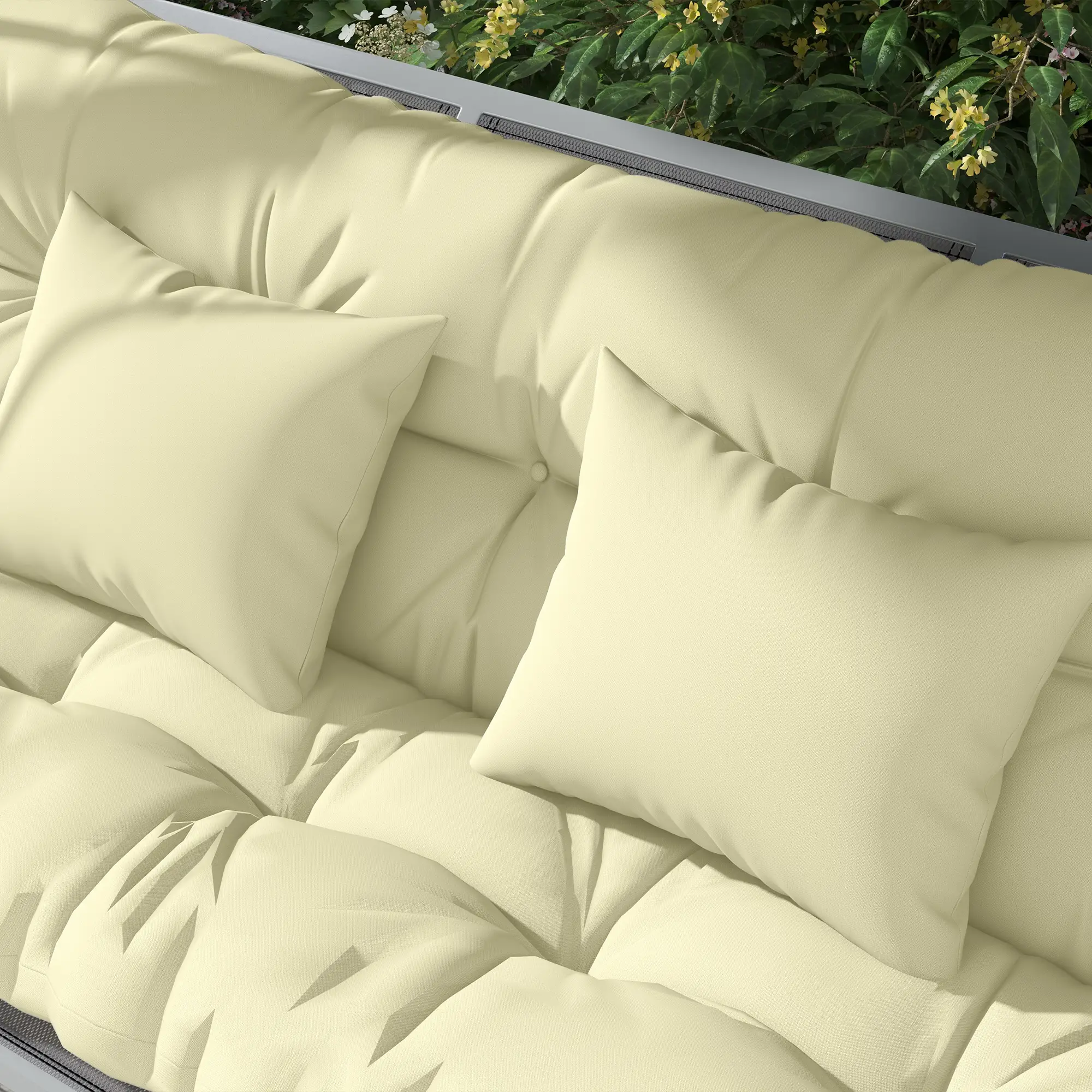 4-Piece Patio Chair Cushion Set, with Ties, Cream White - Image 9