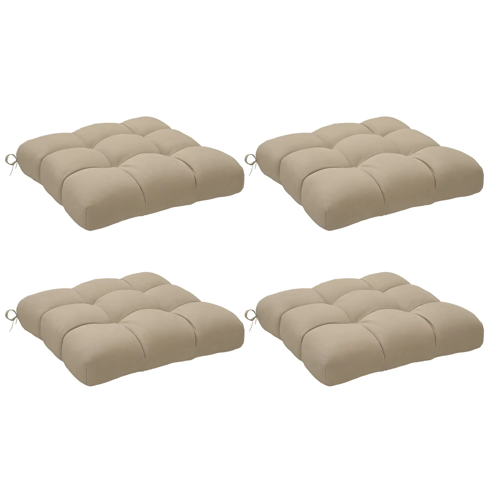 4-Piece Patio Chair Cushion Set With Ties, Indoor Outdoor Replacement - Image 11