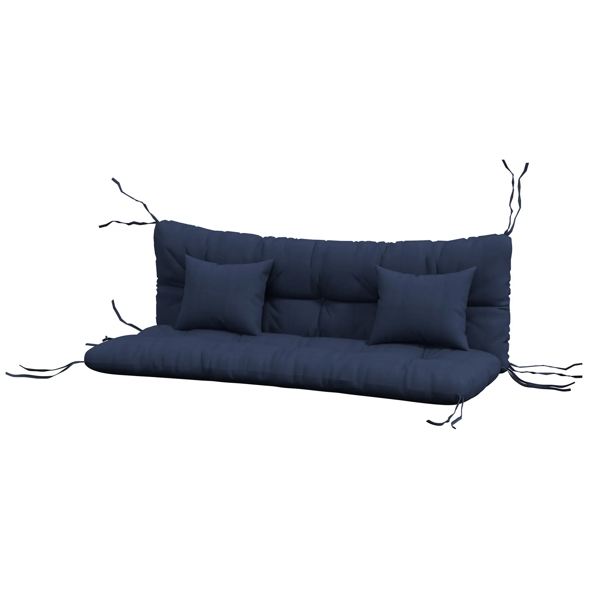4-Piece Patio Chair Cushion Set, with Ties, Navy Blue