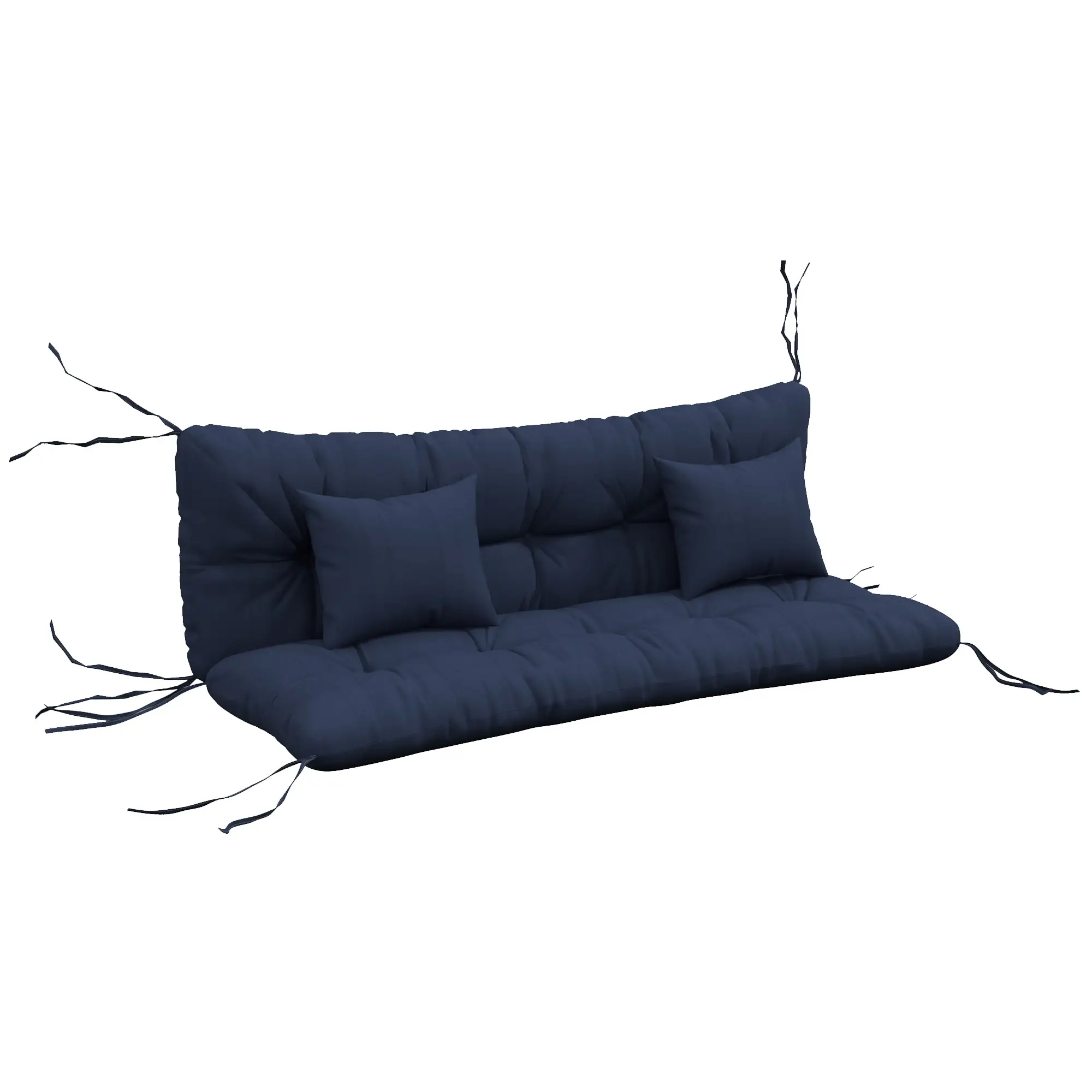 4-Piece Patio Chair Cushion Set, with Ties, Navy Blue - Image 11