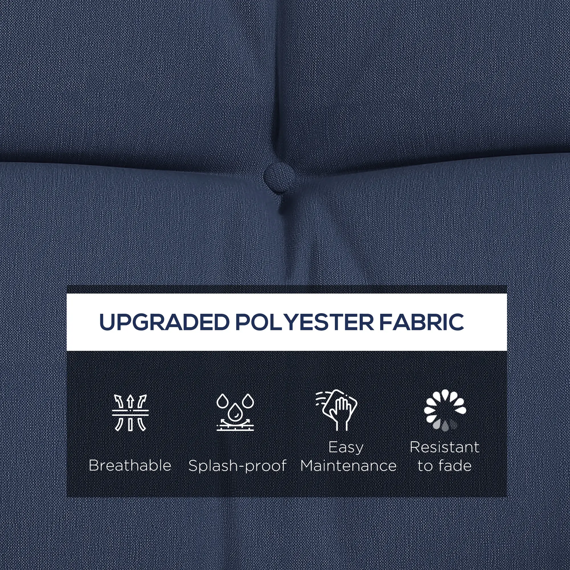 4-Piece Patio Chair Cushion Set, with Ties, Navy Blue - Image 4