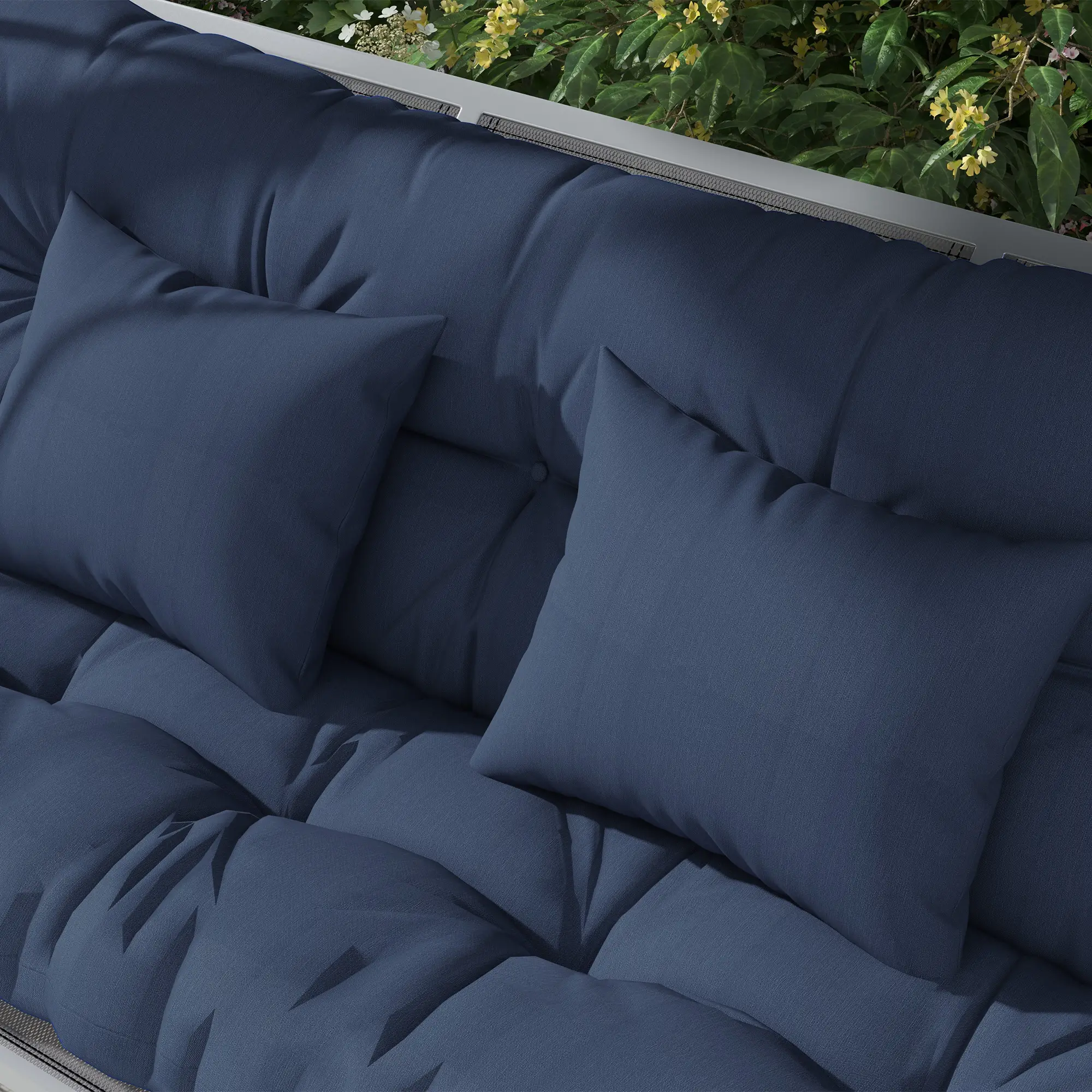 4-Piece Patio Chair Cushion Set, with Ties, Navy Blue - Image 9