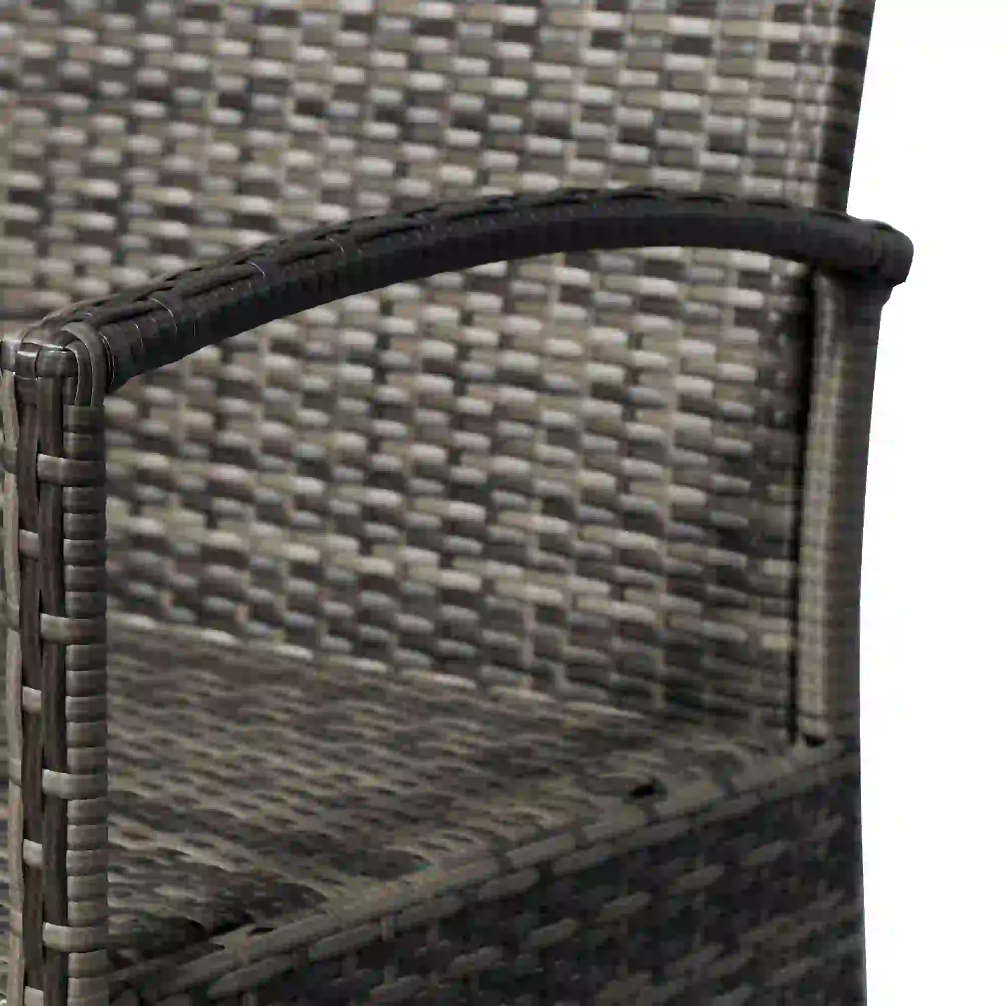 4-Piece Patio Set, Loveseat, 2 Armchairs, Coffee Table, PE Rattan, Cushions, Grey, Cream - Image 10