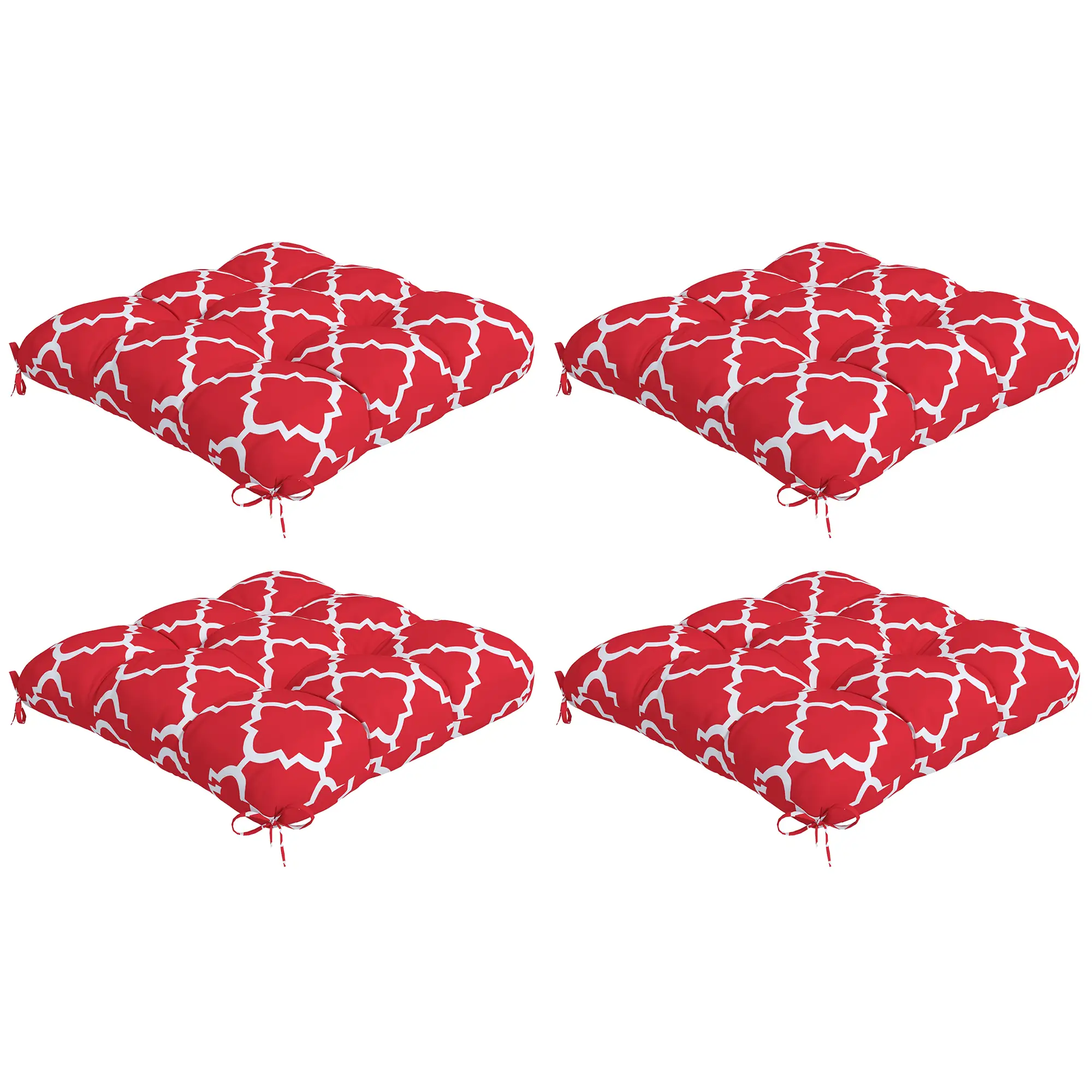 4-Piece Seat Cushion Pillows, Patio Chair Cushions with Ties, Indoor Outdoor