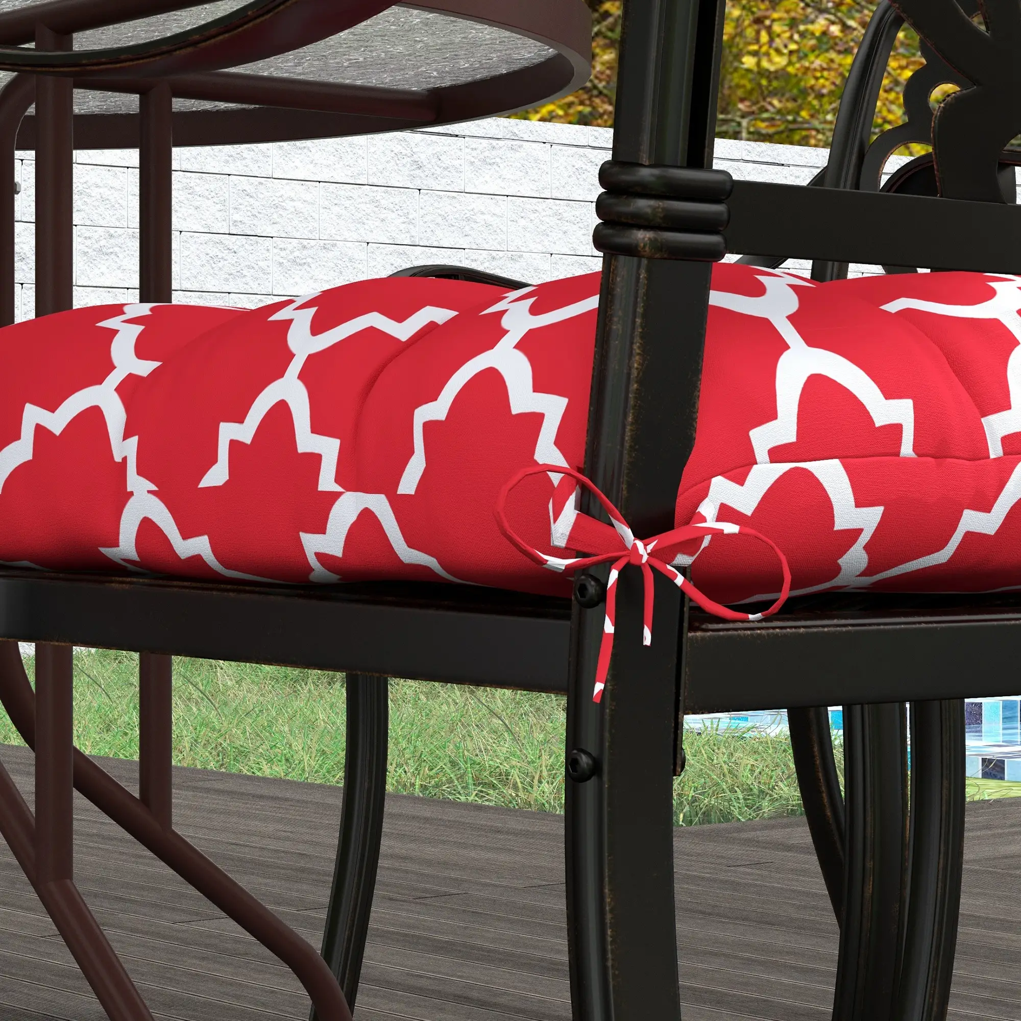 4-Piece Seat Cushion Pillows, Patio Chair Cushions with Ties, Indoor Outdoor - Image 10