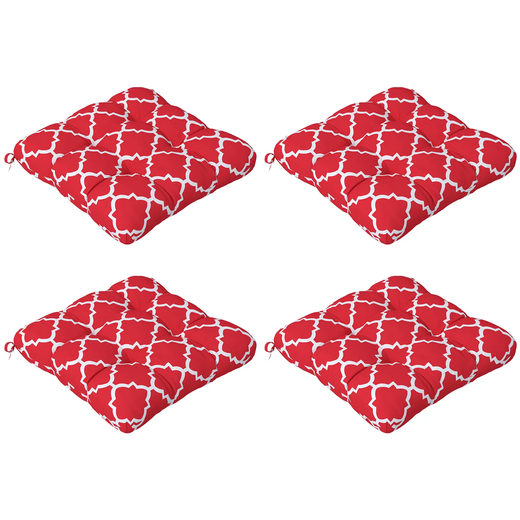 4-Piece Seat Cushion Pillows, Patio Chair Cushions with Ties, Indoor Outdoor - Image 11