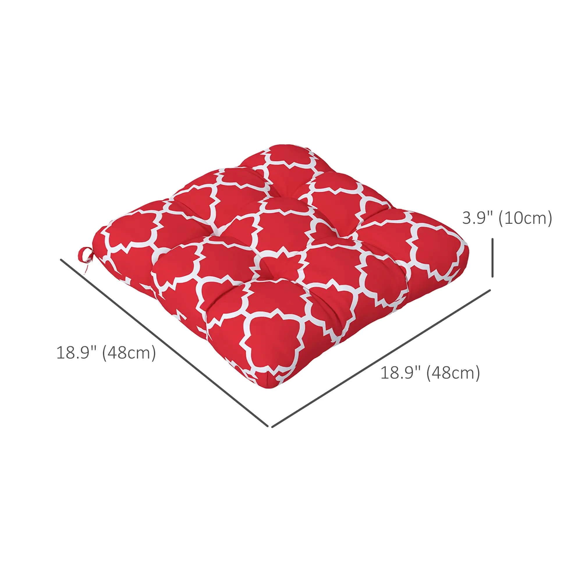 4-Piece Seat Cushion Pillows, Patio Chair Cushions with Ties, Indoor Outdoor - Image 3