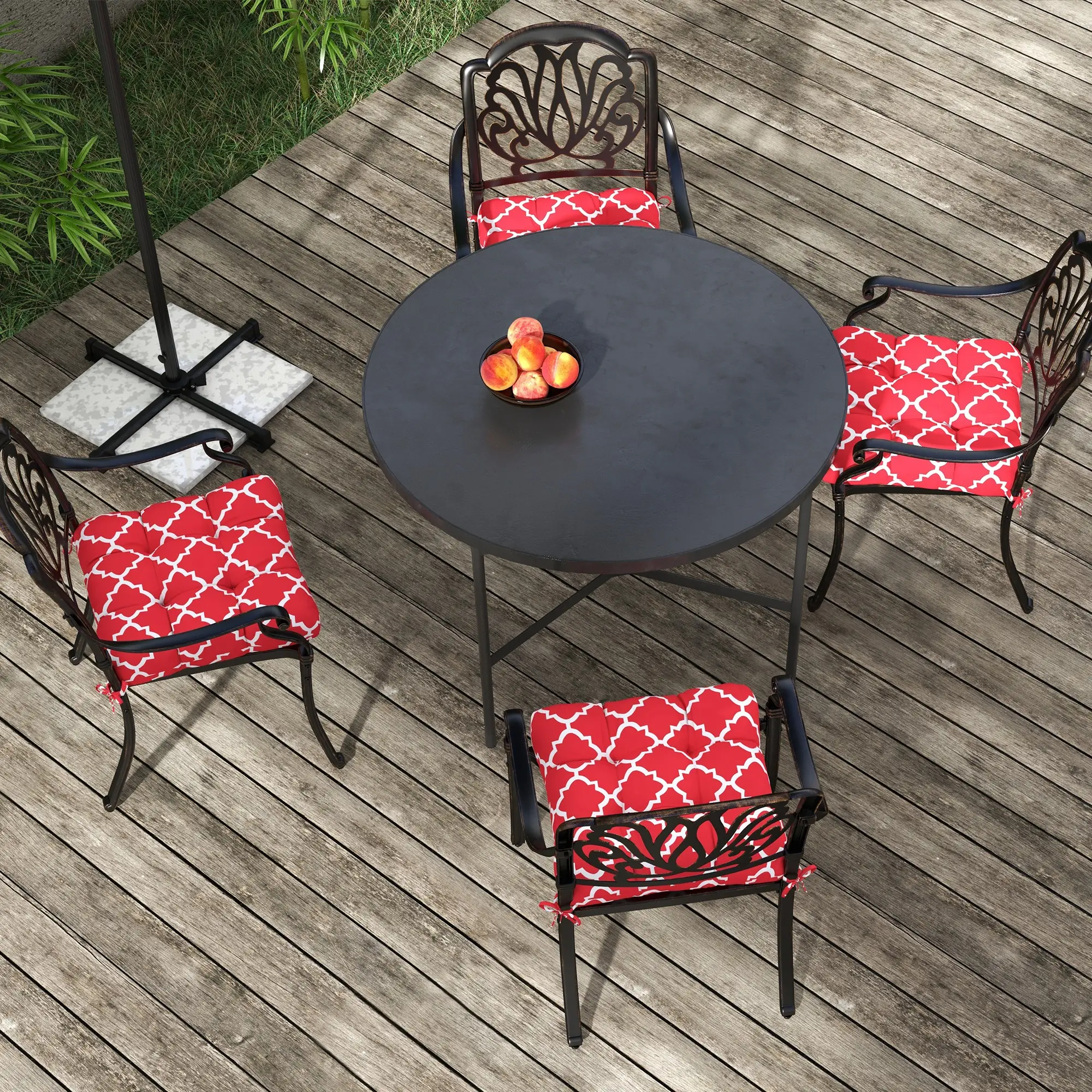 4-Piece Seat Cushion Pillows, Patio Chair Cushions with Ties, Indoor Outdoor - Image 9