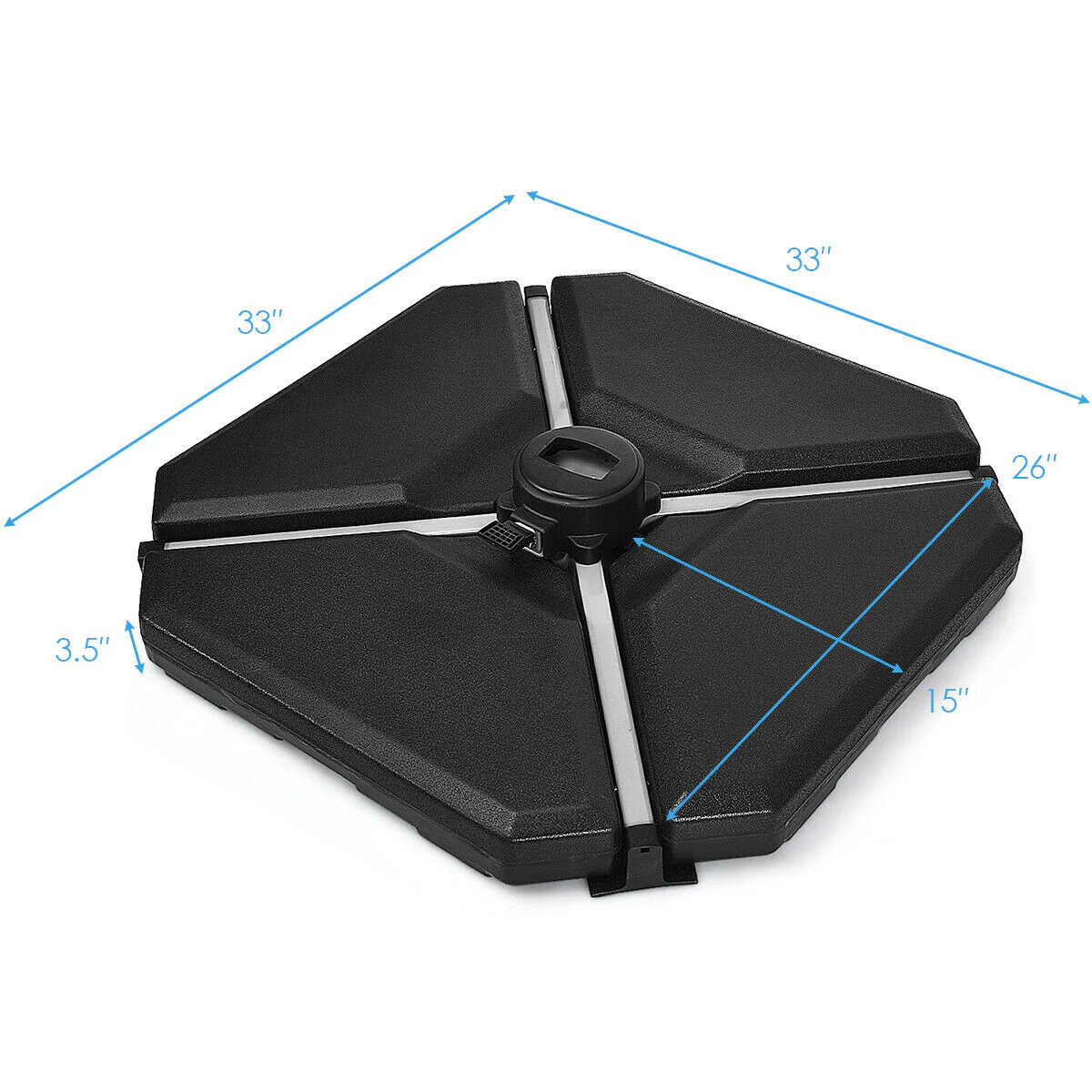 4 Pieces 195 lbs Patio Umbrella Base, Black - Image 5