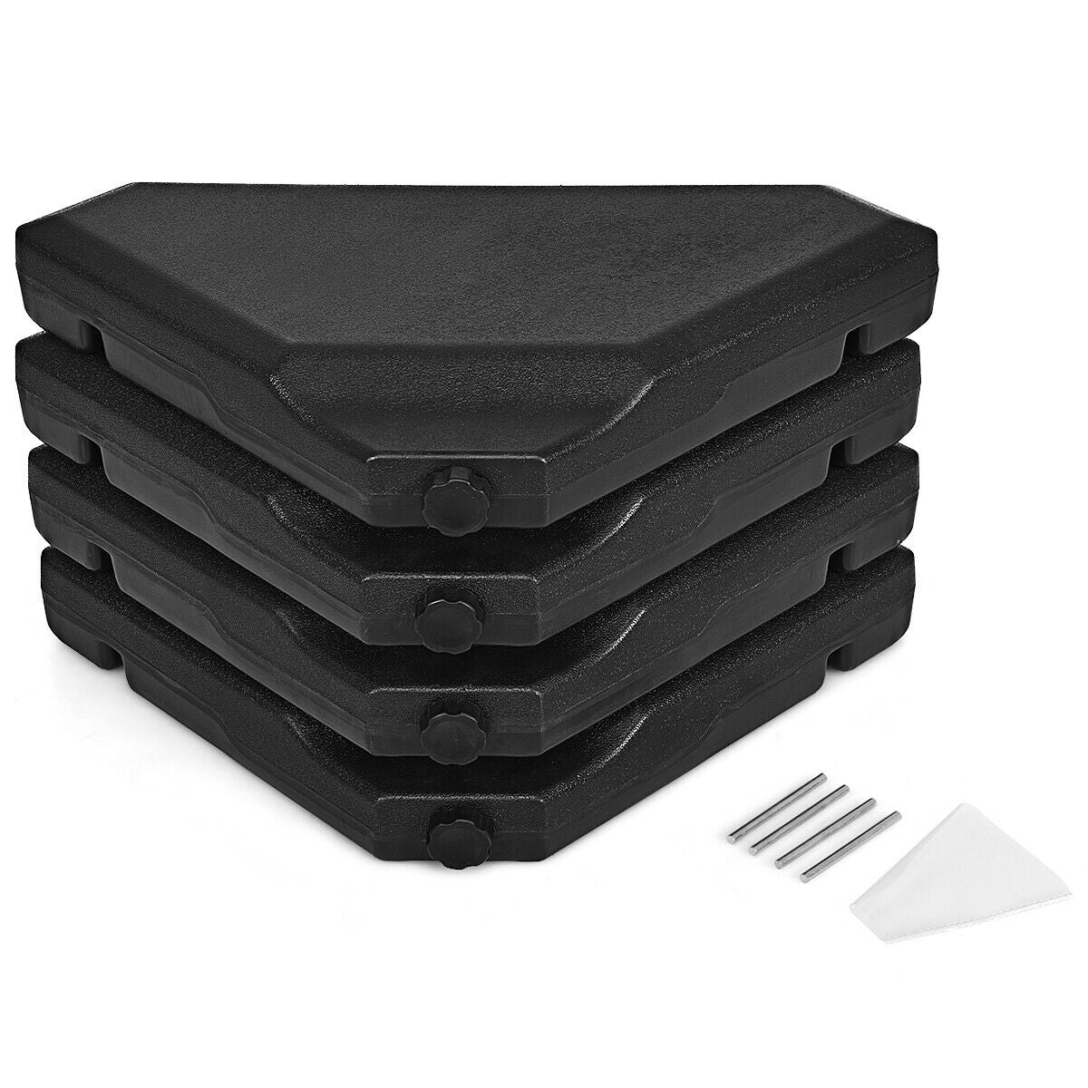 4 Pieces 195 lbs Patio Umbrella Base, Black - Image 8