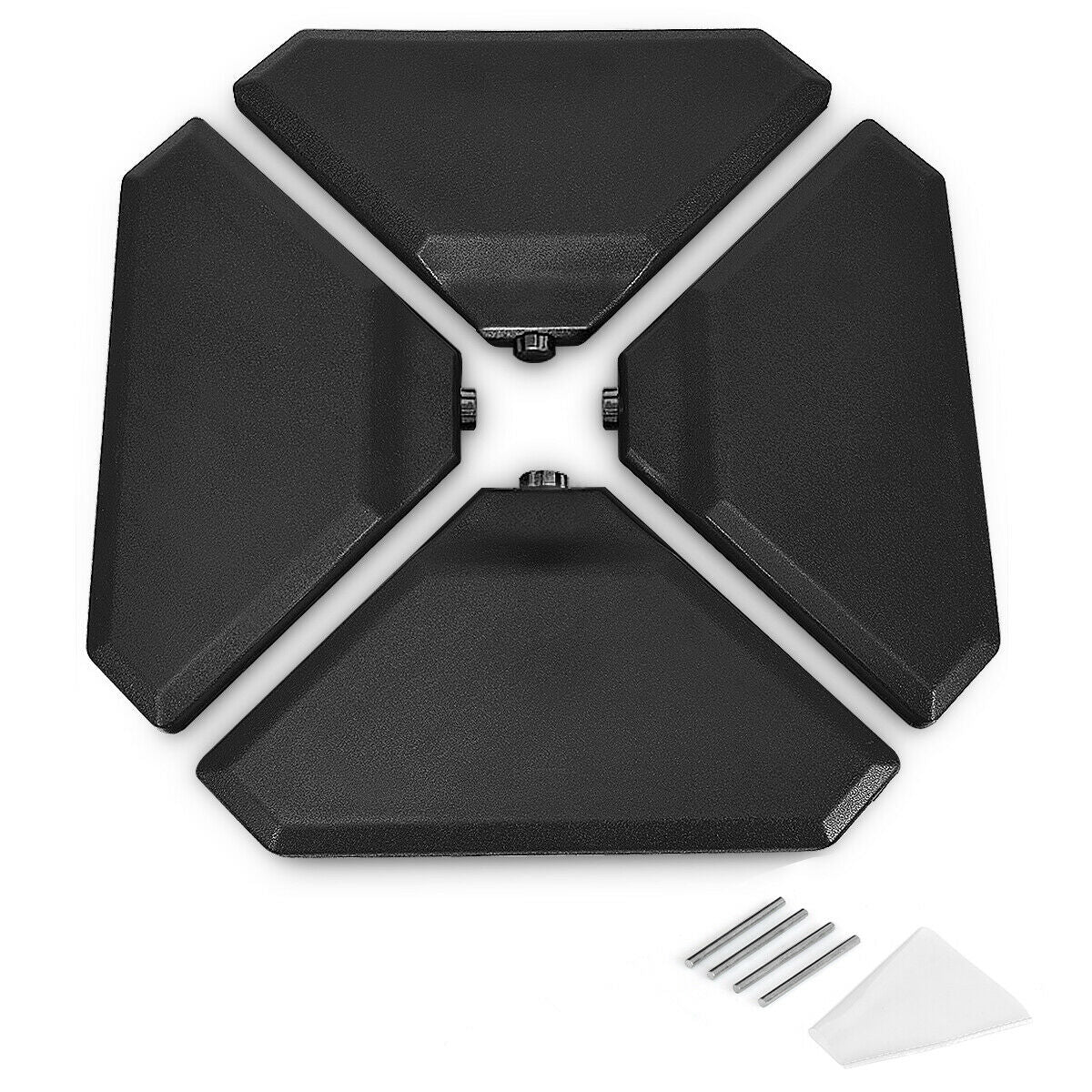 4 Pieces 195 lbs Patio Umbrella Base, Black - Image 9