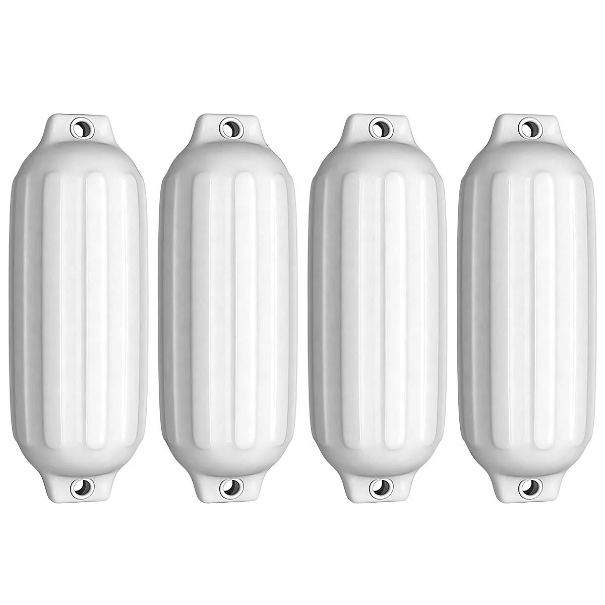 4 Ribbed Marine Boat Fender, 8.5" x 27", White - Image 3
