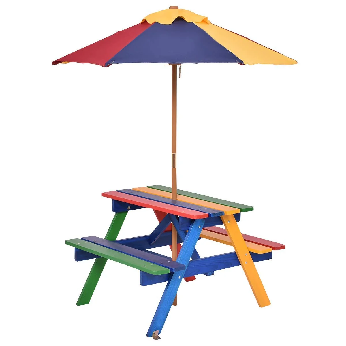 4 Seat Kids Picnic Folding Garden Umbrella Table - Image 4
