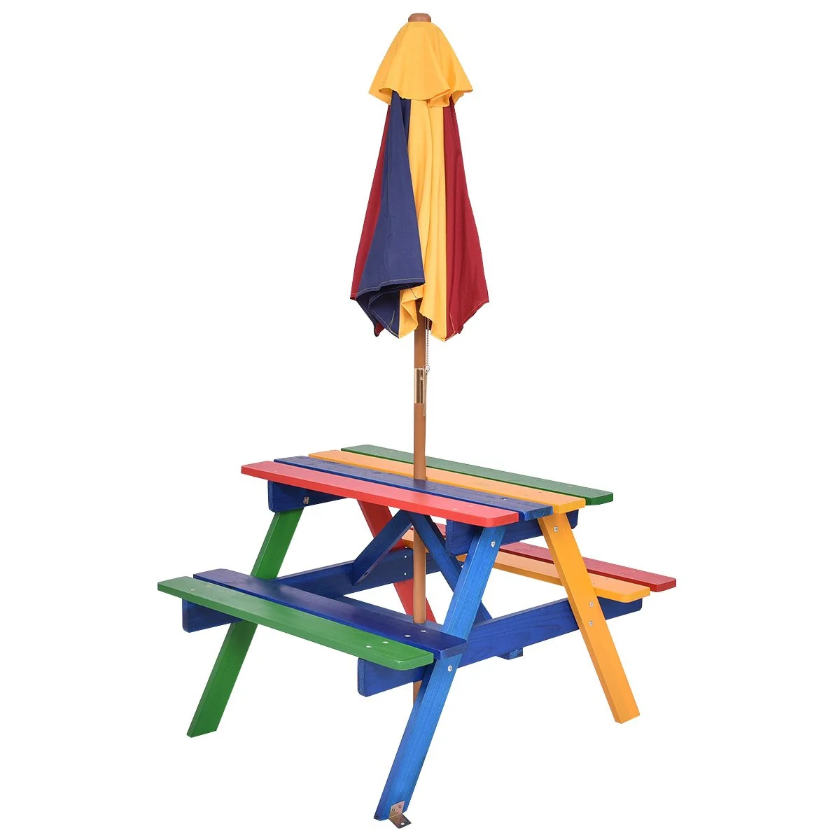 4 Seat Kids Picnic Folding Garden Umbrella Table - Image 6
