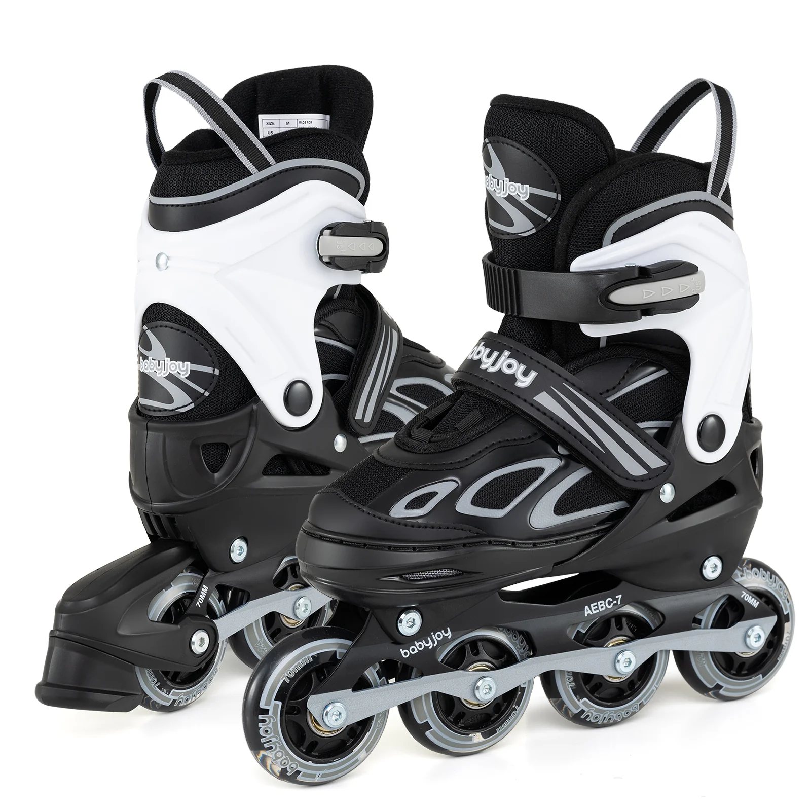 4 Sizes Adjustable Blade Roller with Light-up Wheels for Youth, Black - Image 5