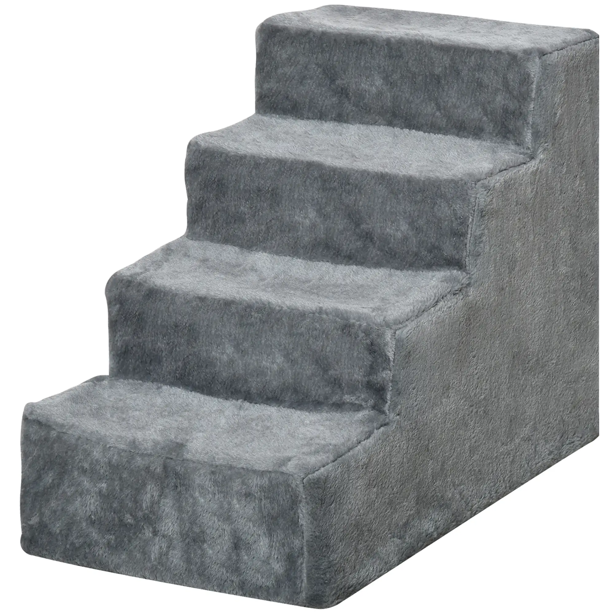 4-Step Dog Ramp for Sofa, Bed, Couch, Removable Cover, Light Grey - Image 11