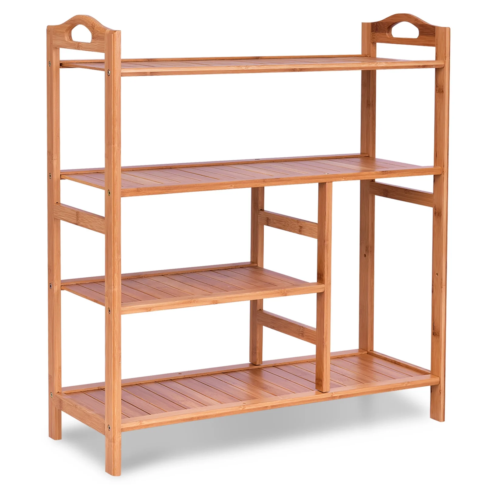 4 Tier Bamboo Storage Shoe Rack, Natural