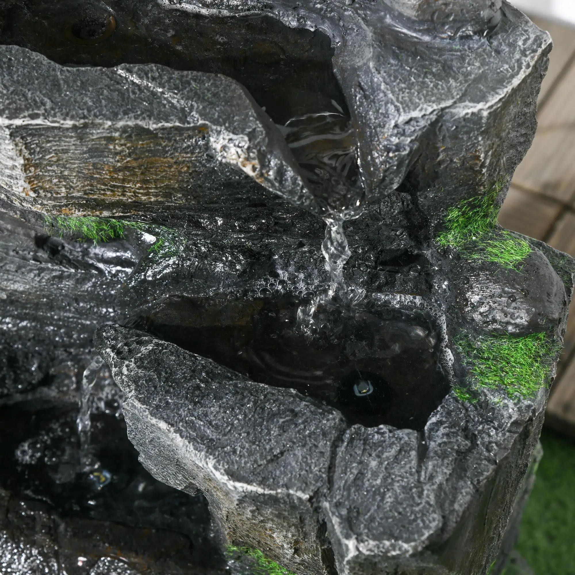 4 Tier Cascading Water Fountain with LED Lights, Pump, Outdoor - Image 11
