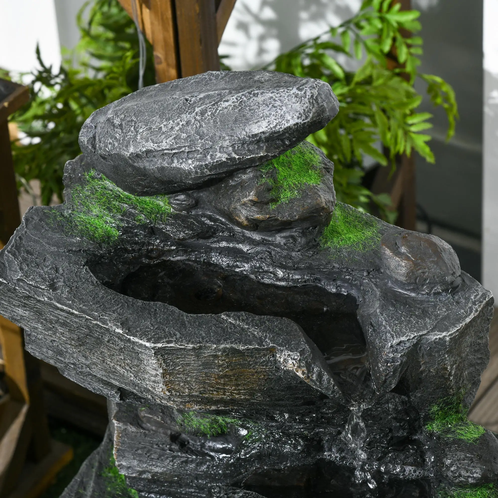 4 Tier Cascading Water Fountain with LED Lights, Pump, Outdoor - Image 12