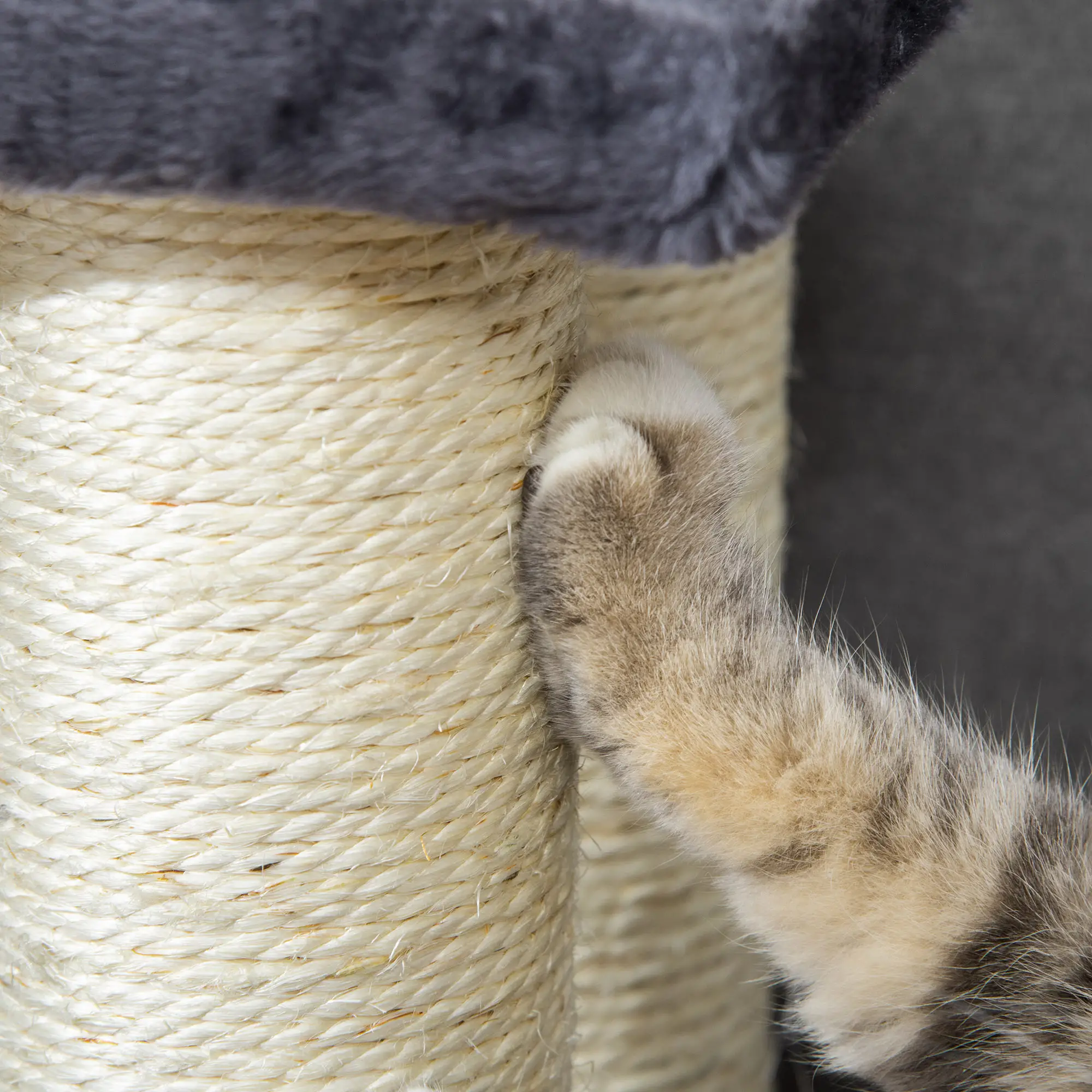 4 Tier Cat Tree, Pet Stairs, 4 Steps, Scratching Post, Dark Grey - Image 10