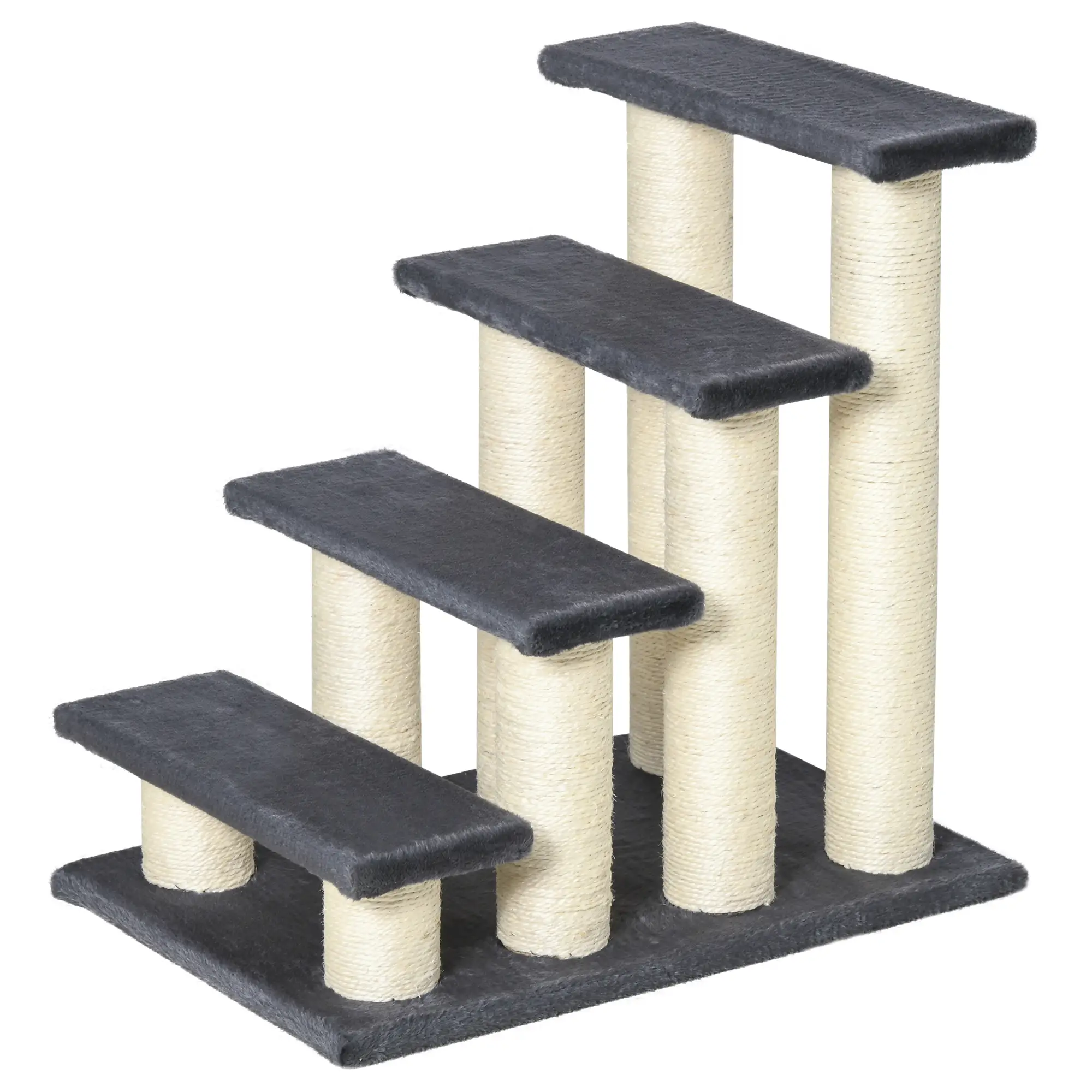 4 Tier Cat Tree, Pet Stairs, 4 Steps, Scratching Post, Dark Grey - Image 11