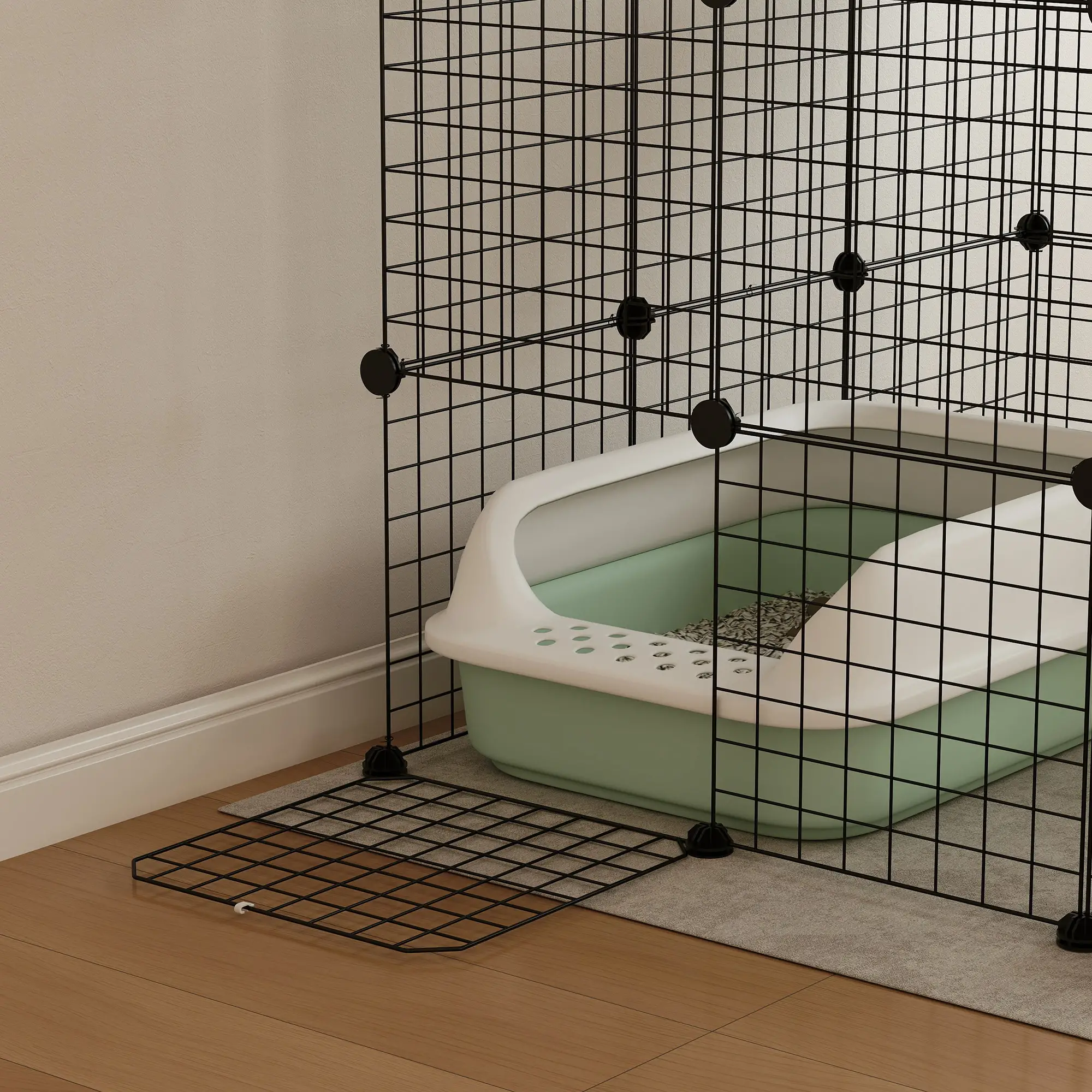 4 Tier DIY Cat Cage, Indoor Catio for 1-3 Cats, Black - Image 10