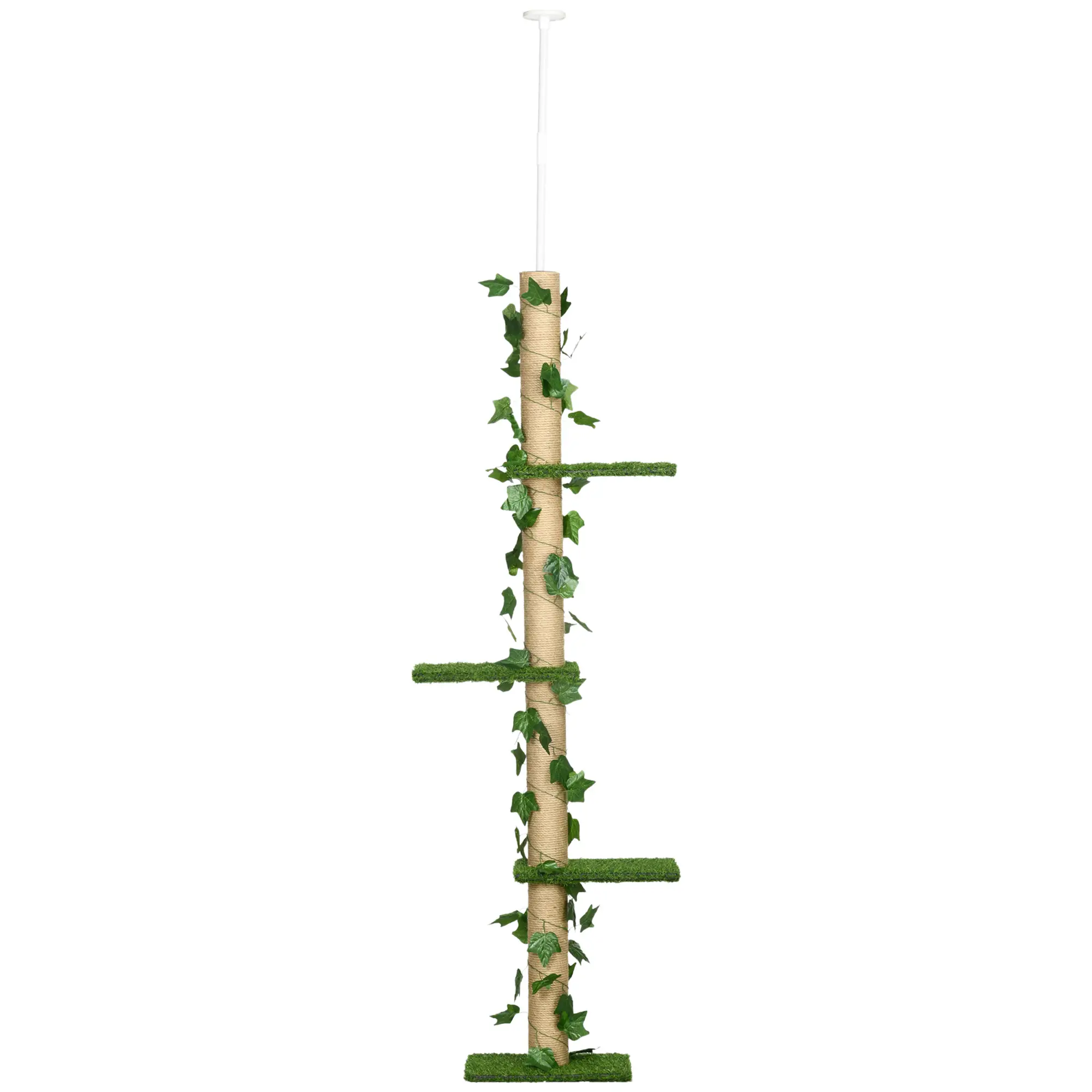 4-Tier Floor to Ceiling Cat Tree, Height 80-95Inches, Multi-Layer Activity Centre - Image 11