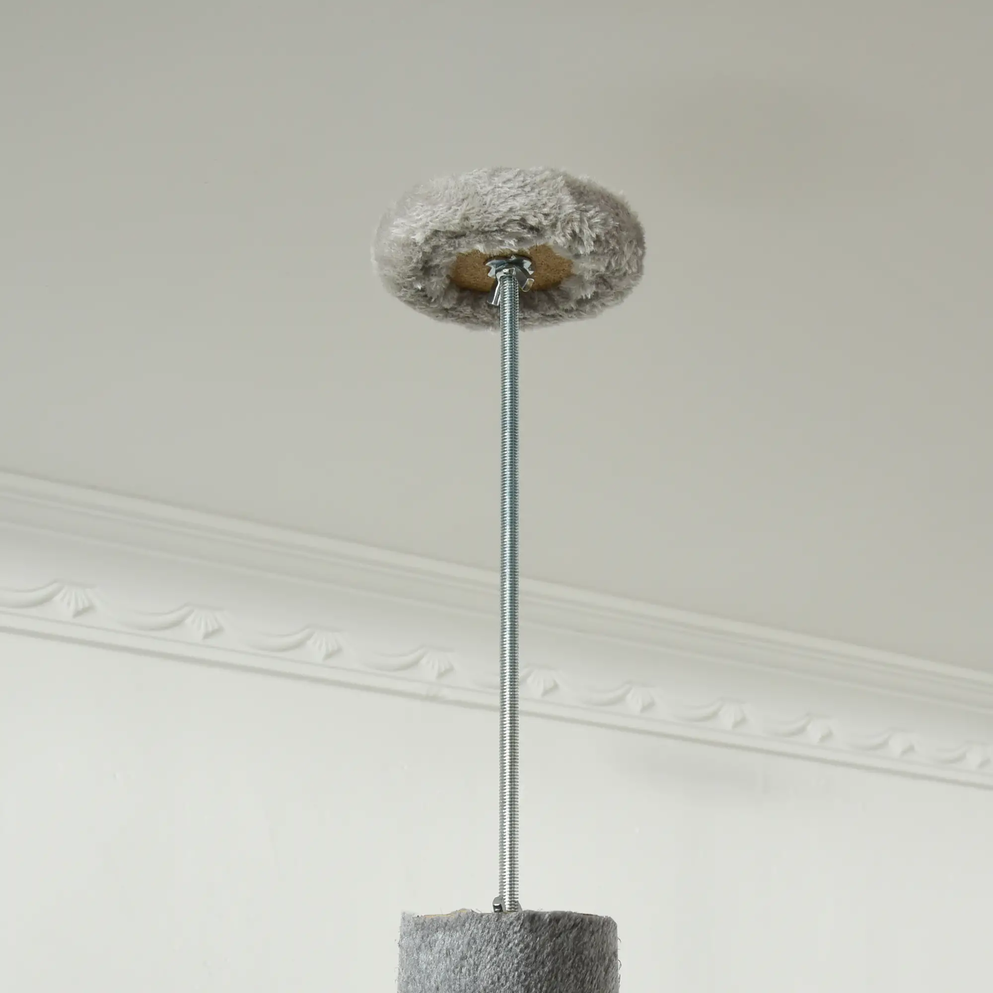 4-Tier Floor to Ceiling Cat Tree, Scratching Post, Plush, Toy Ball, Light Grey - Image 9