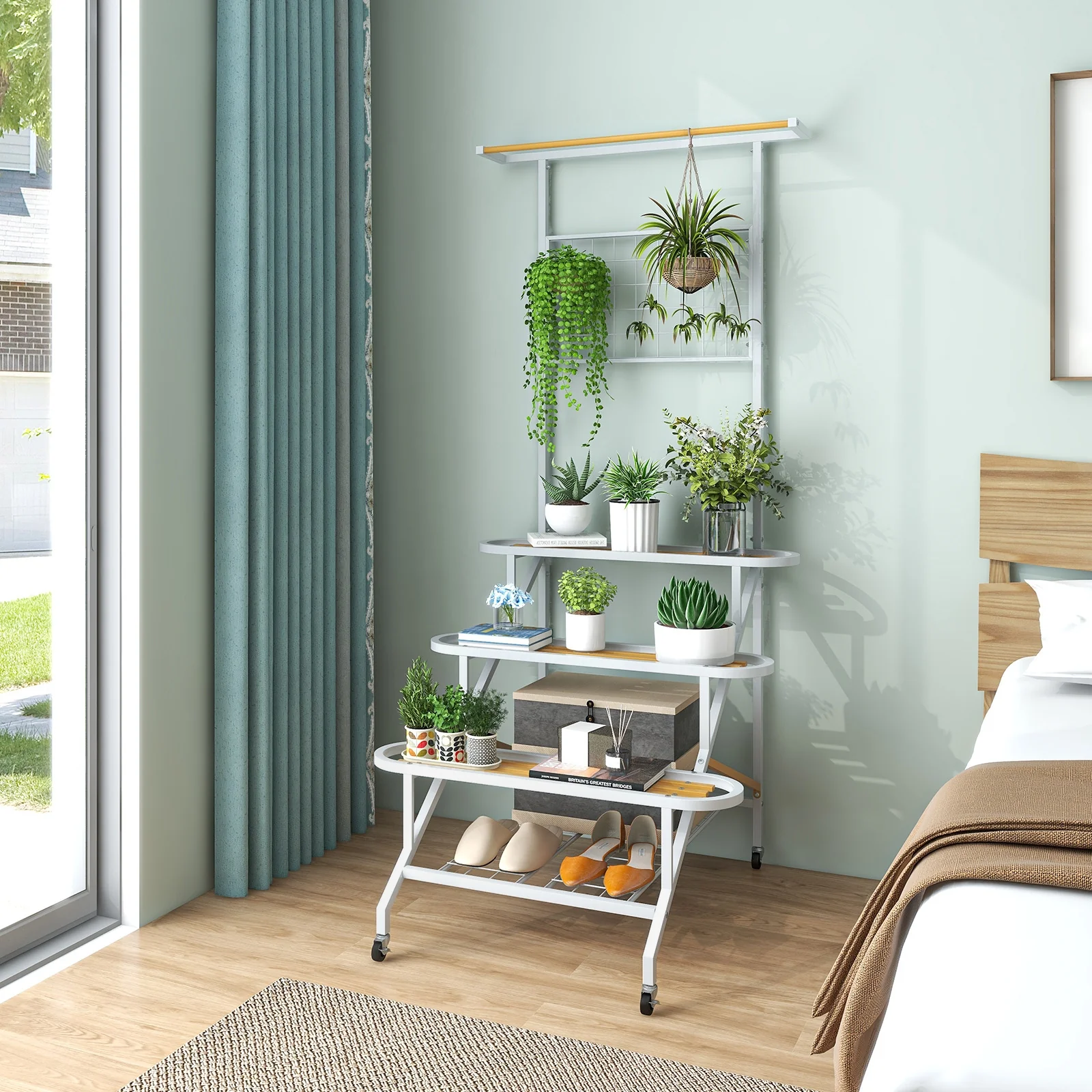 4-Tier Hanging Plant Stand, White - Image 3