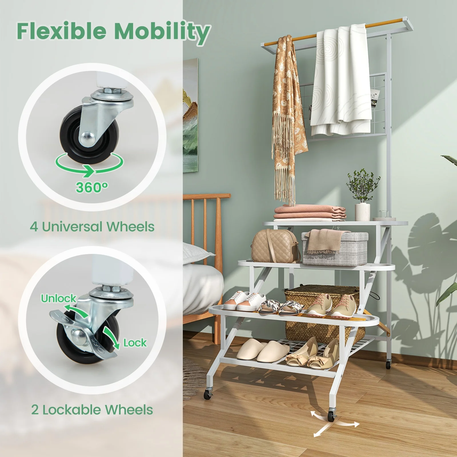 4-Tier Hanging Plant Stand, White - Image 9