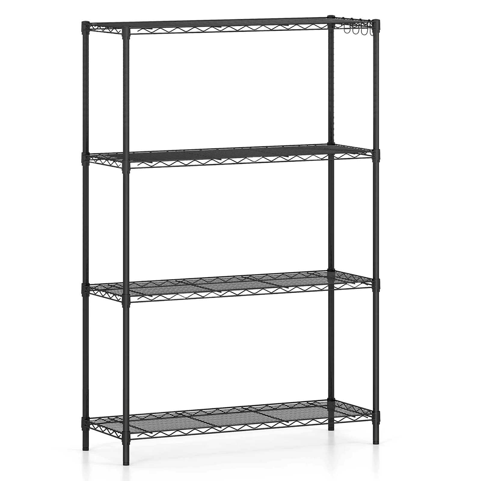 4-Tier Metal Storage Shelving Unit with V-Shaped Wire Rack and 1000 LBS Capacity-DK, Black - Image 4