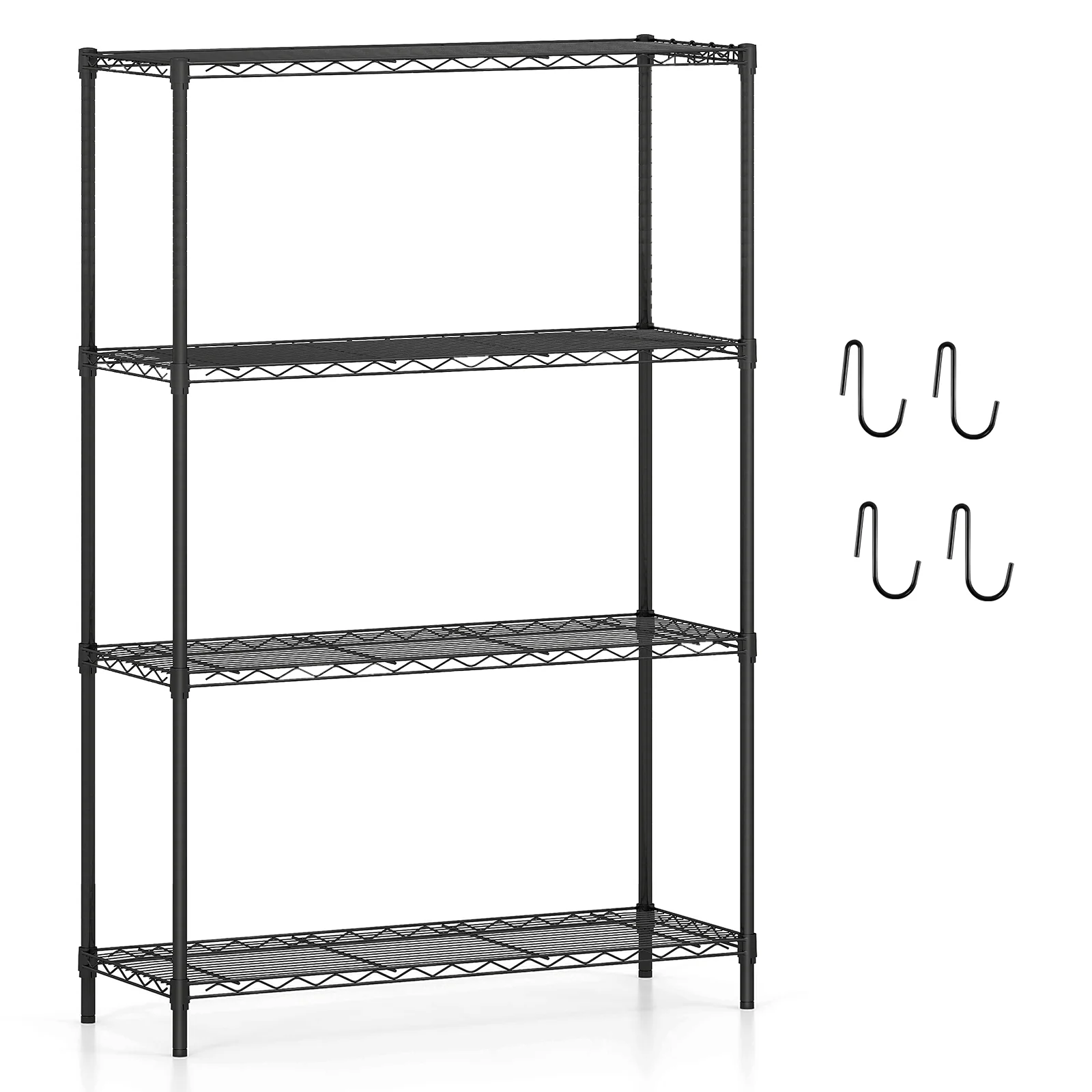 4-Tier Metal Storage Shelving Unit with V-Shaped Wire Rack and 1000 LBS Capacity-DK, Black - Image 5