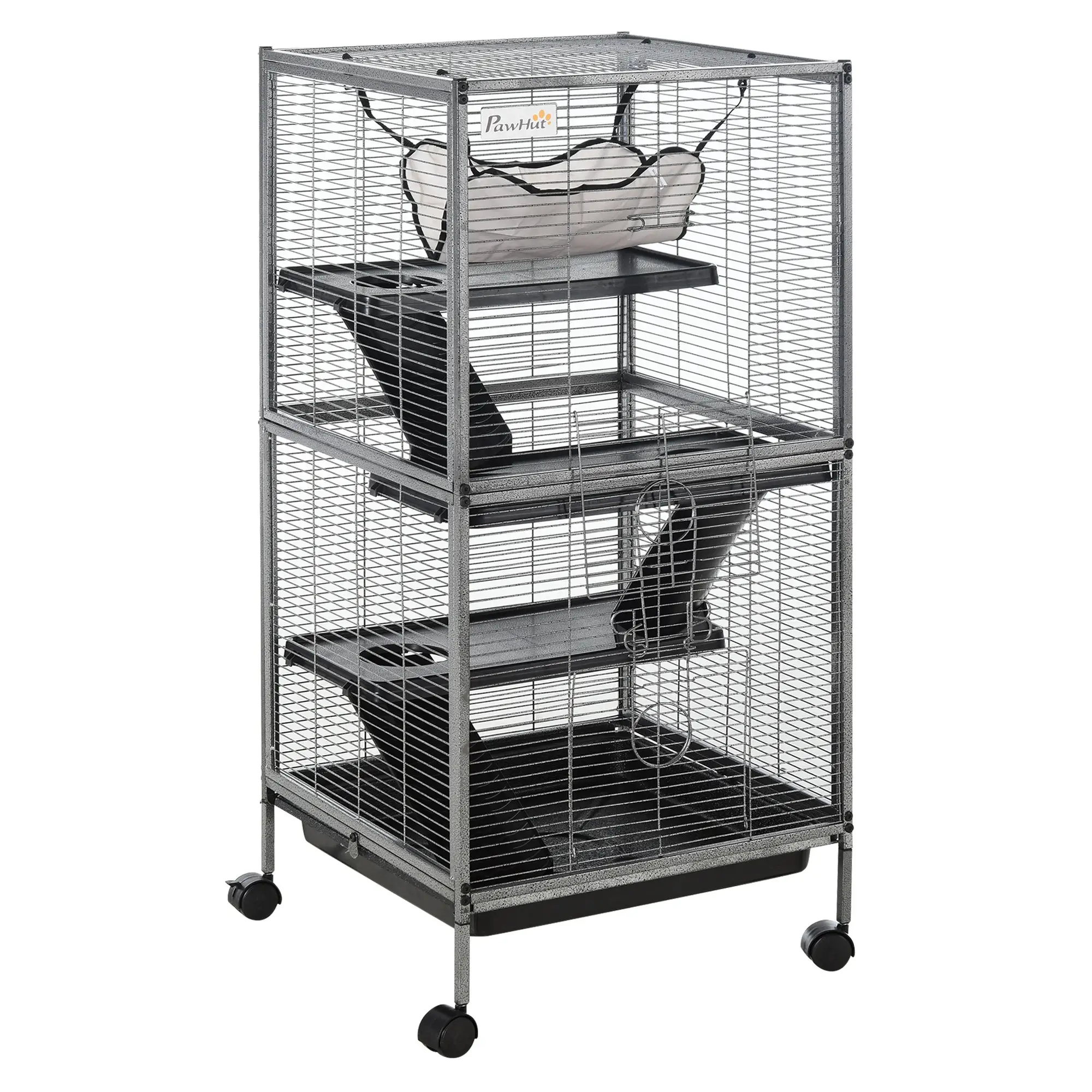 4-Tier Rolling Small Animal Cage, Guinea Pig, Ferret, Chinchilla, Rabbit
