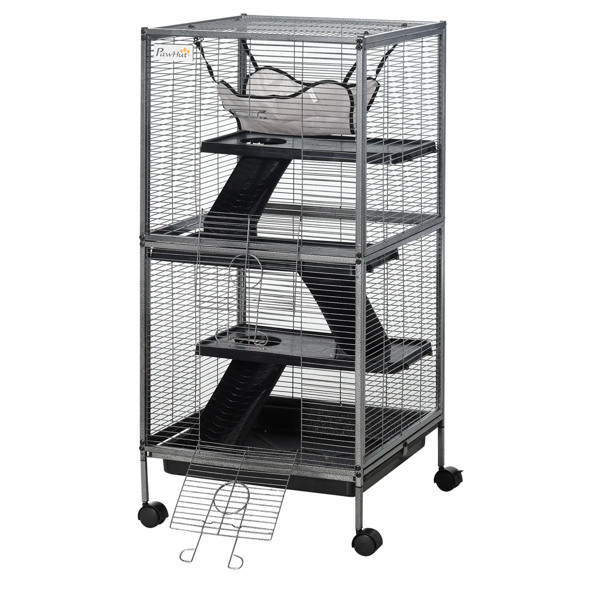 4-Tier Rolling Small Animal Cage, Guinea Pig, Ferret, Chinchilla, Rabbit - Image 11