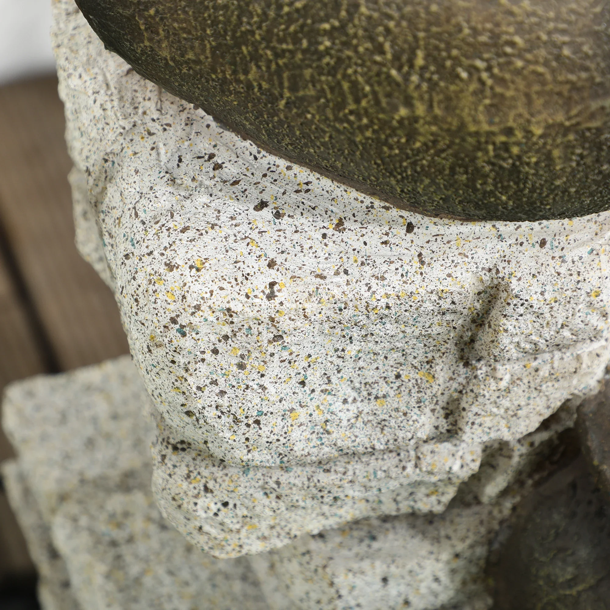 4-Tier Rustic Resin Outdoor Waterfall Fountain, Adjustable Flow - Image 10