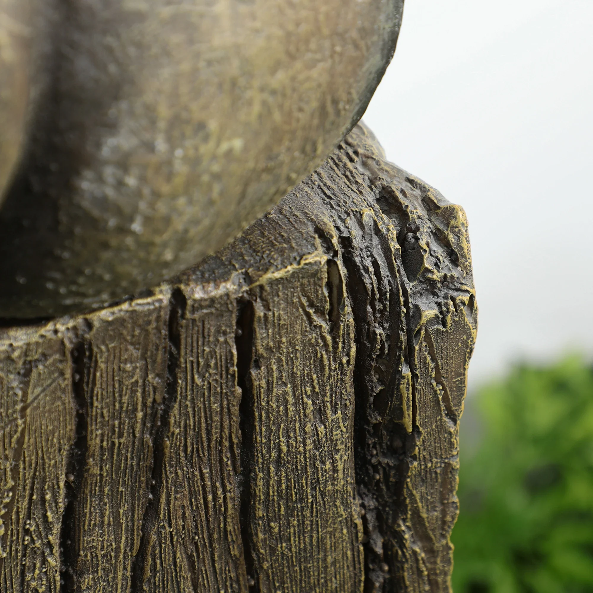 4-Tier Rustic Resin Outdoor Waterfall Fountain, Adjustable Flow - Image 9
