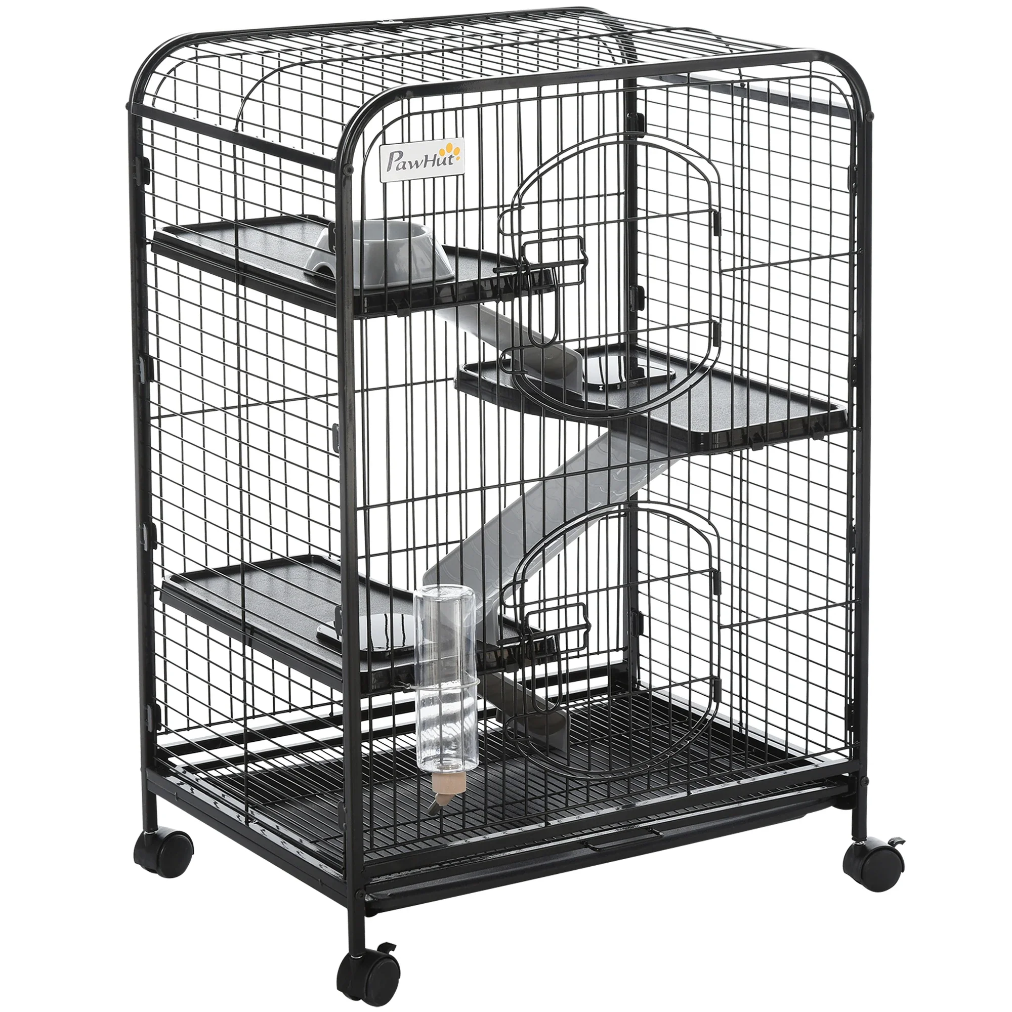 4-Tier Small Animal Cage, Rabbit Ferret Chinchilla Playpen, 24" x 17" x 37"