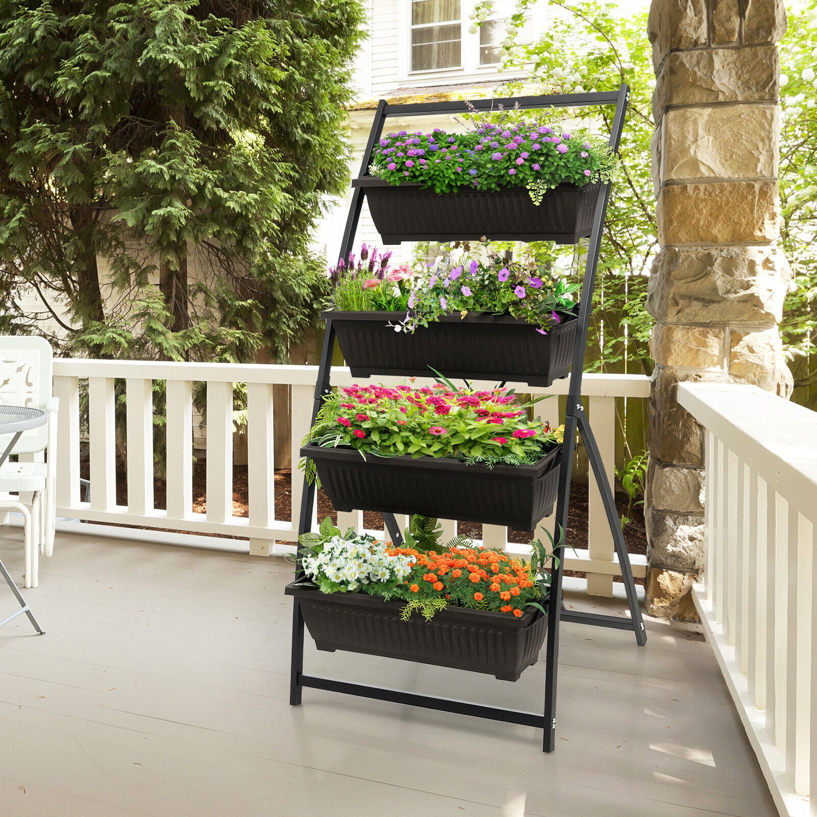 4-Tier Vertical Raised Garden Bed, M, Black - Image 3