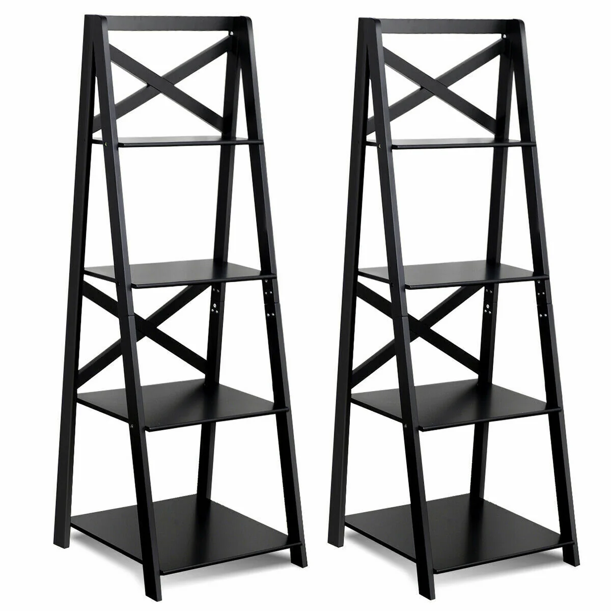 4-Tier Wood Display Storage Bookshelf, Black - Image 4