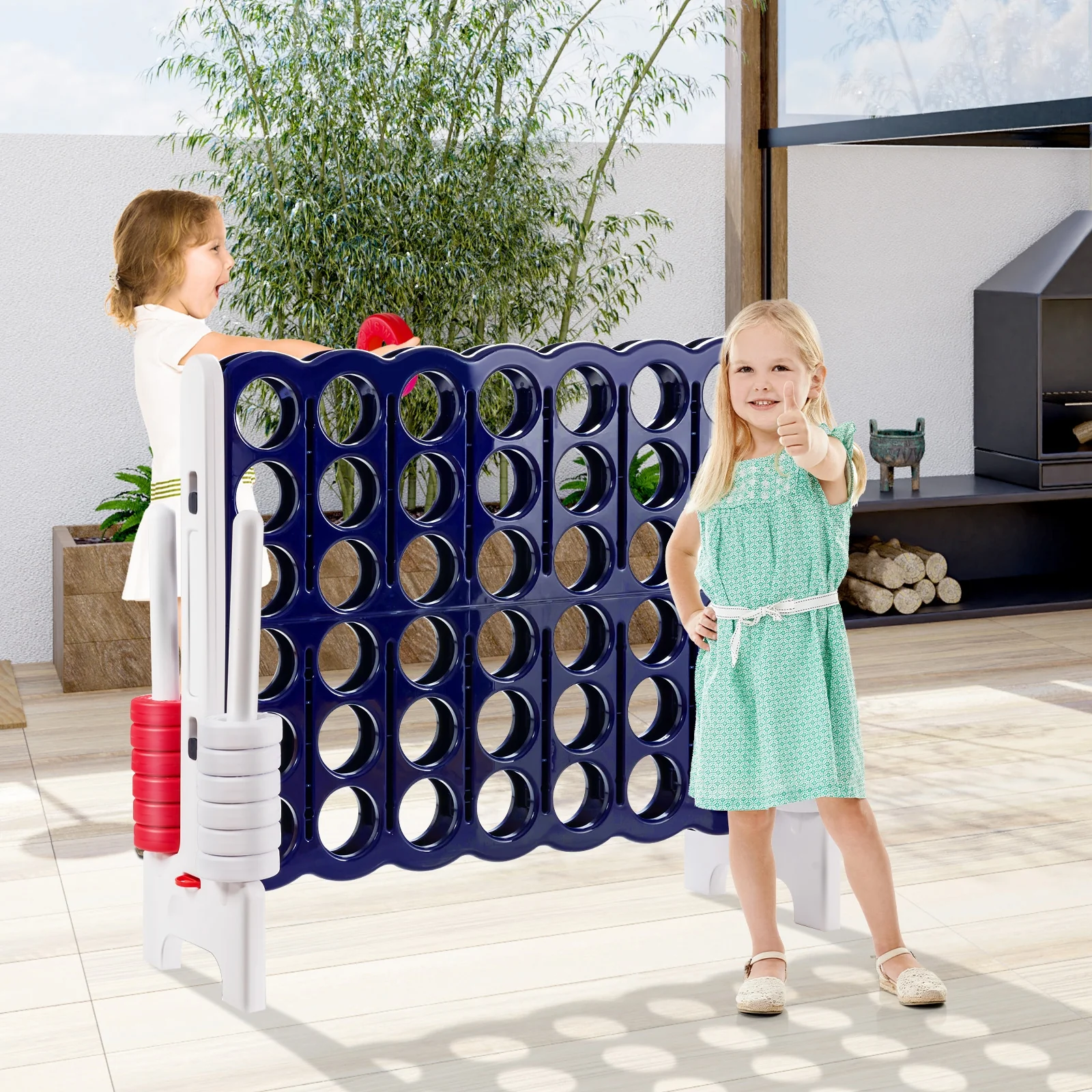 4-To-Score 4 In A Row Giant Game Set, White - Image 2