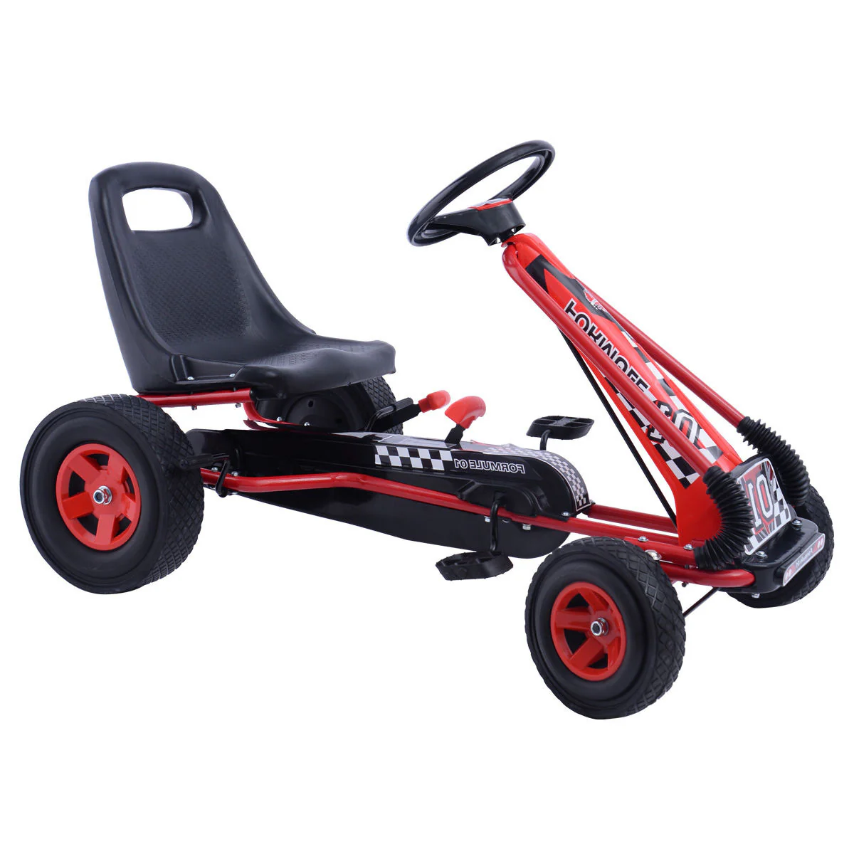 4 Wheels Kids Ride On Pedal Powered Bike Go Kart, Red