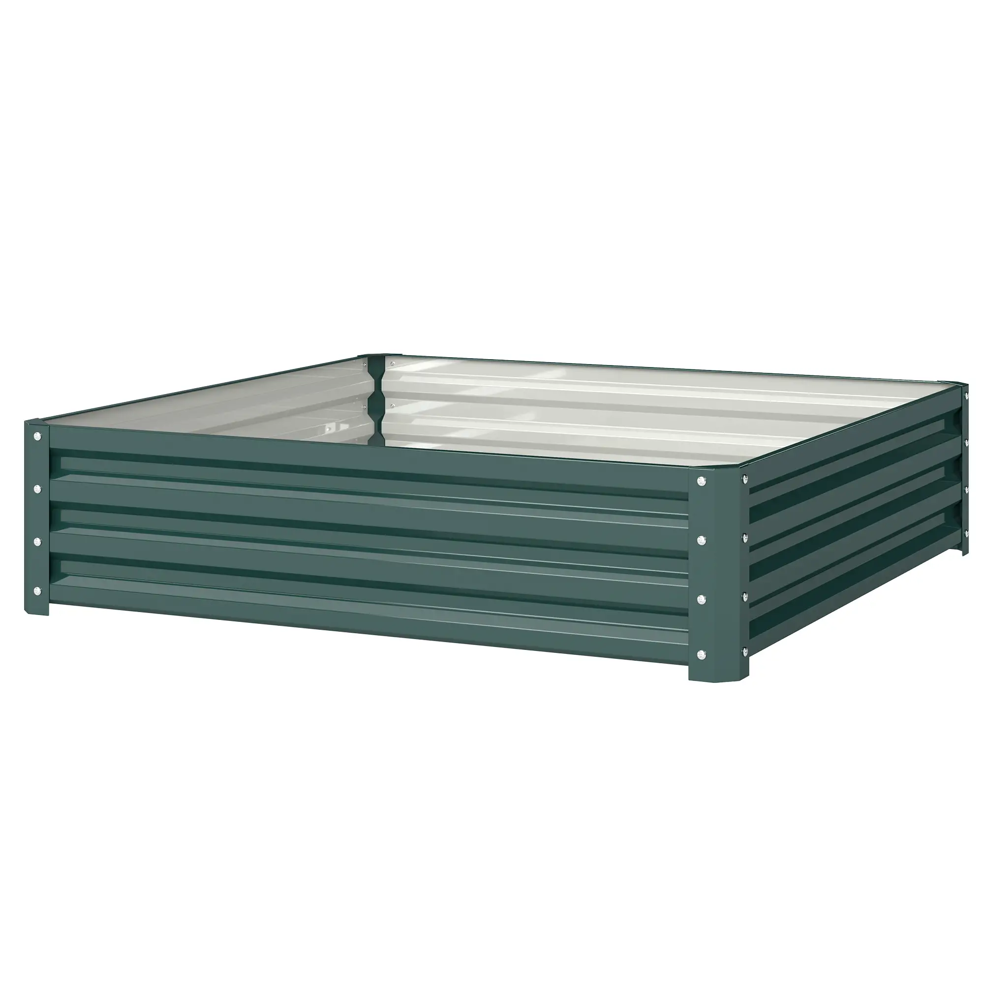 4' x 4' x 1' Galvanized Steel Raised Garden Bed, Vegetables, Flowers, Herbs - Image 12
