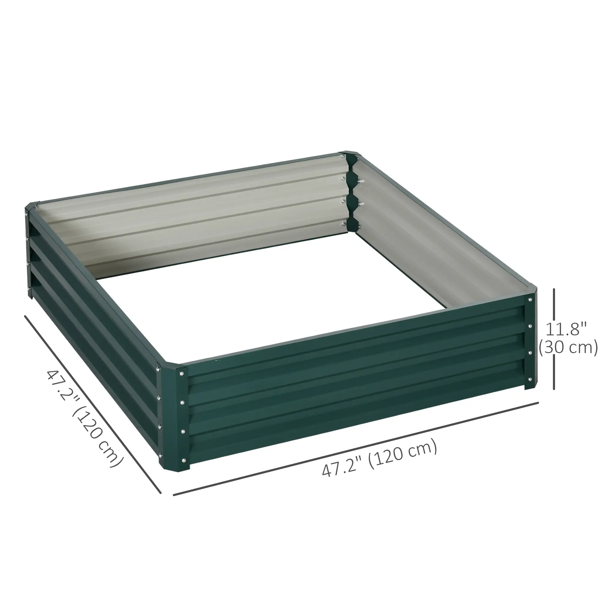 4' x 4' x 1' Galvanized Steel Raised Garden Bed, Vegetables, Flowers, Herbs - Image 3