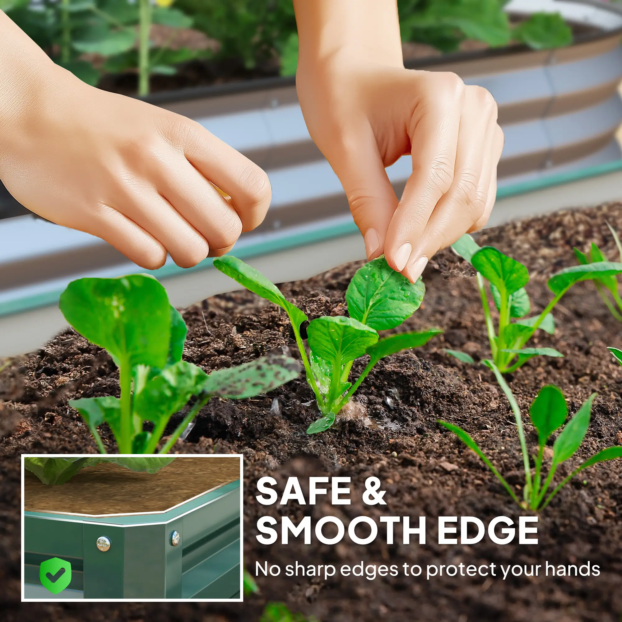 4' x 4' x 1' Galvanized Steel Raised Garden Bed, Vegetables, Flowers, Herbs - Image 5