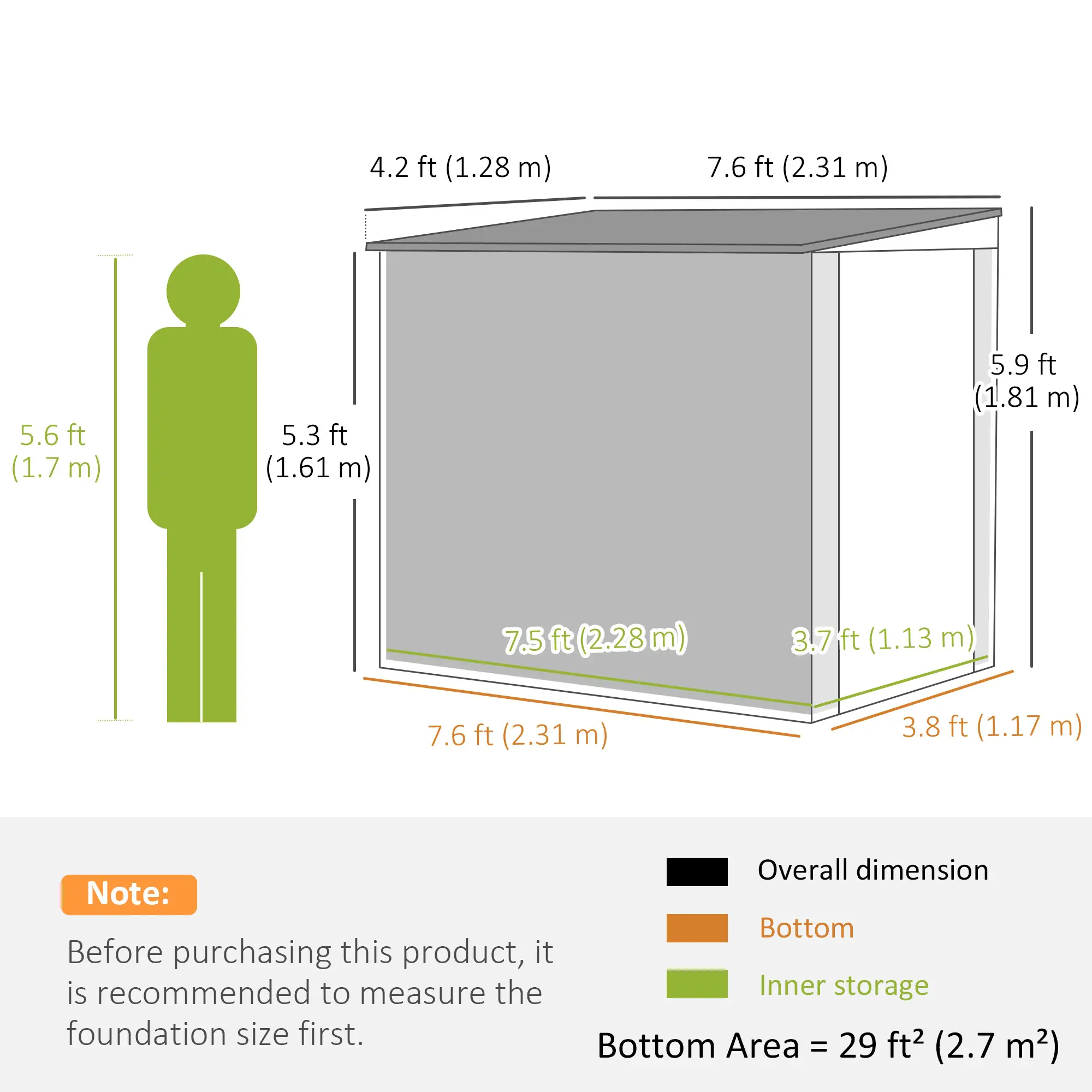 4' x 8' Metal Garden Shed, Outdoor Storage with Window, 2 Vents, Lockable Door - Image 3