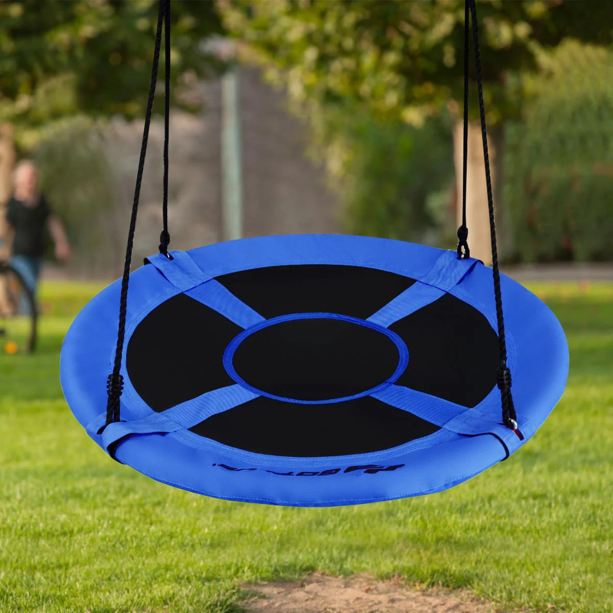 40 Inch Flying Saucer Tree Swing, Indoor Outdoor Play Set, Blue - Image 3