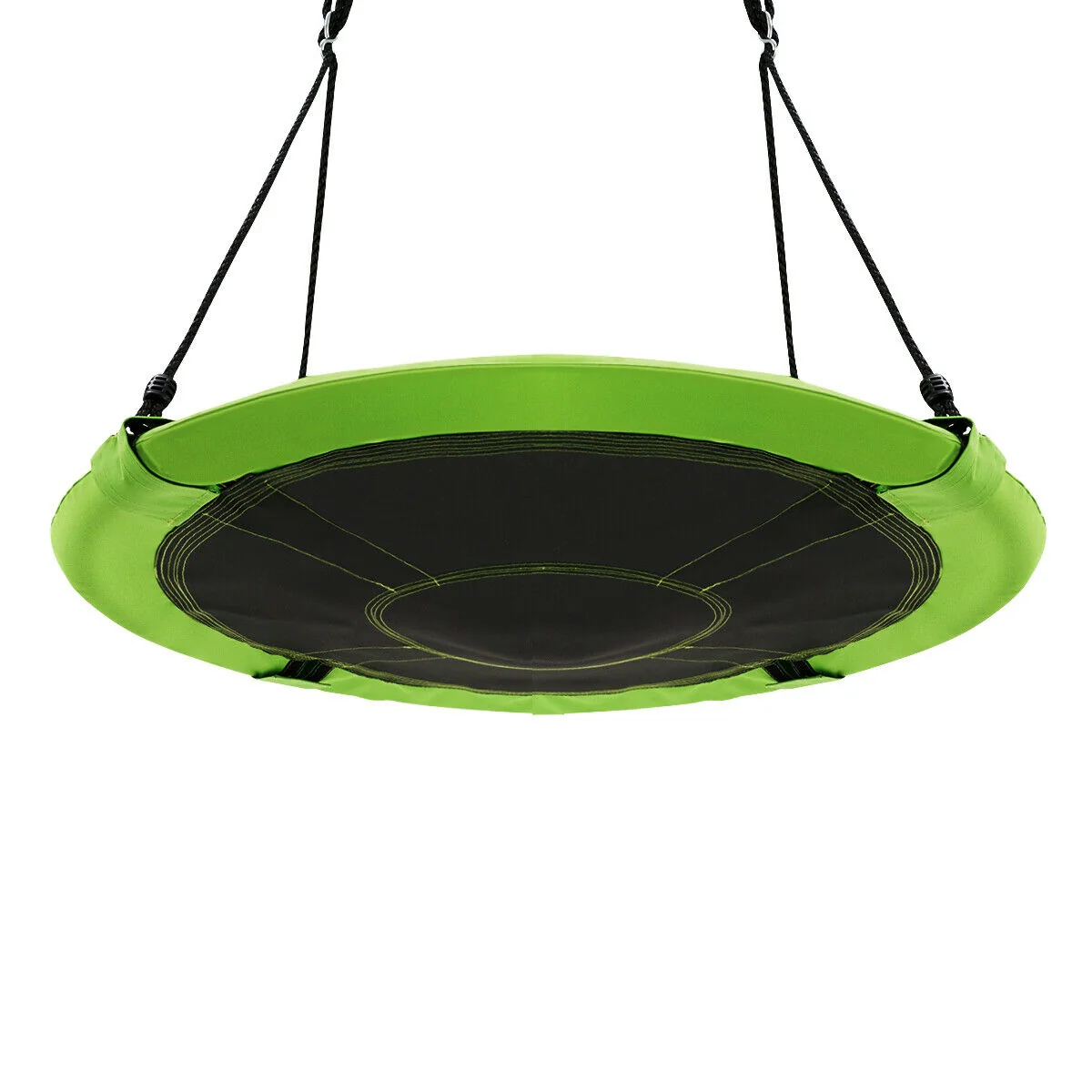 40 Inch Flying Saucer Tree Swing, Indoor Outdoor Play Set, Green - Image 9